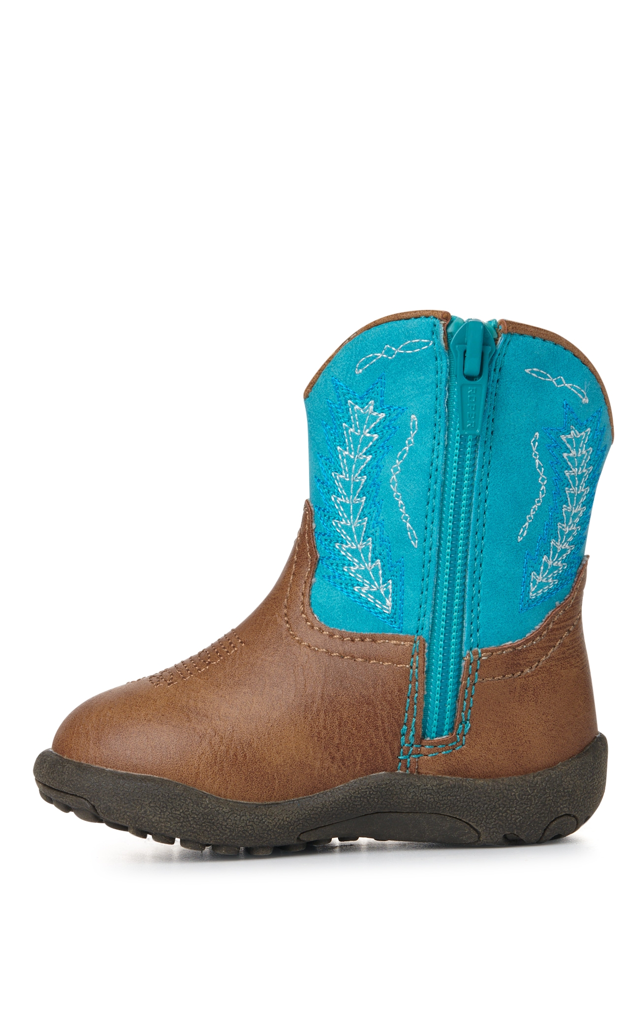 Roper Infant Tan and Blue Round Toe Cowboy Boots - Image 1