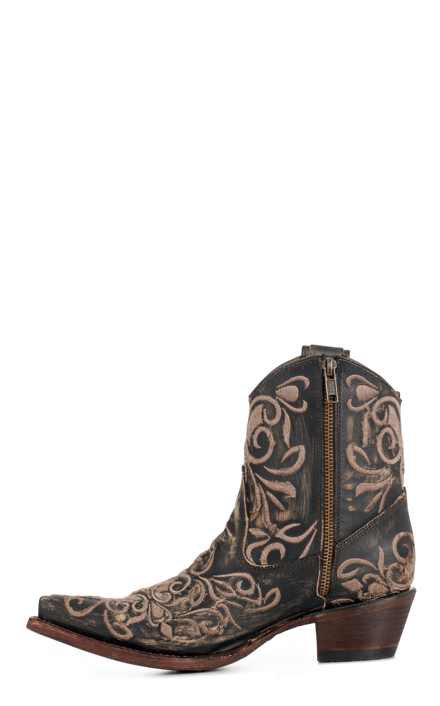 Circle G By Corral Women's Black Stitched Snip Toe Cowboy Booties - Image 1