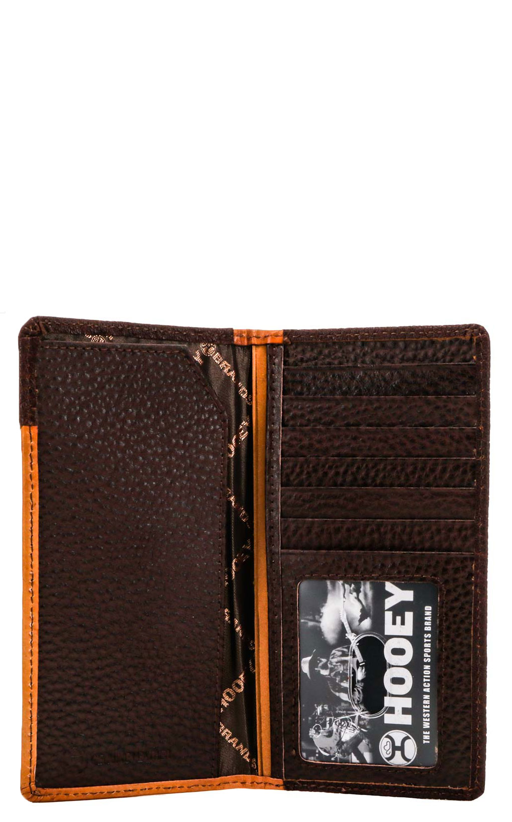 Hooey Men's Chocolate & Buttery-Tan Tooled Genuine Leather Cream Inlay Rodeo Wallet - Image 1