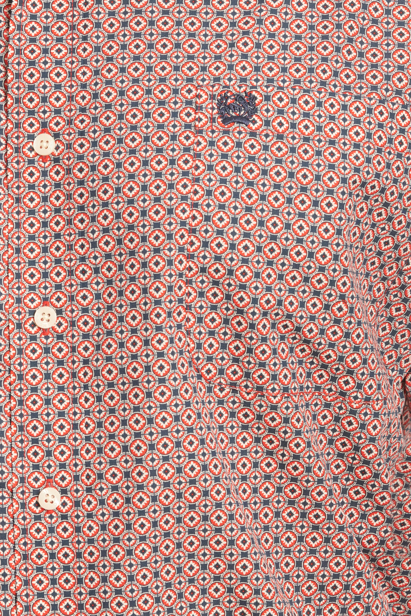 Cinch Men's Navy & Red Geo Print Western Shirt - Image 1