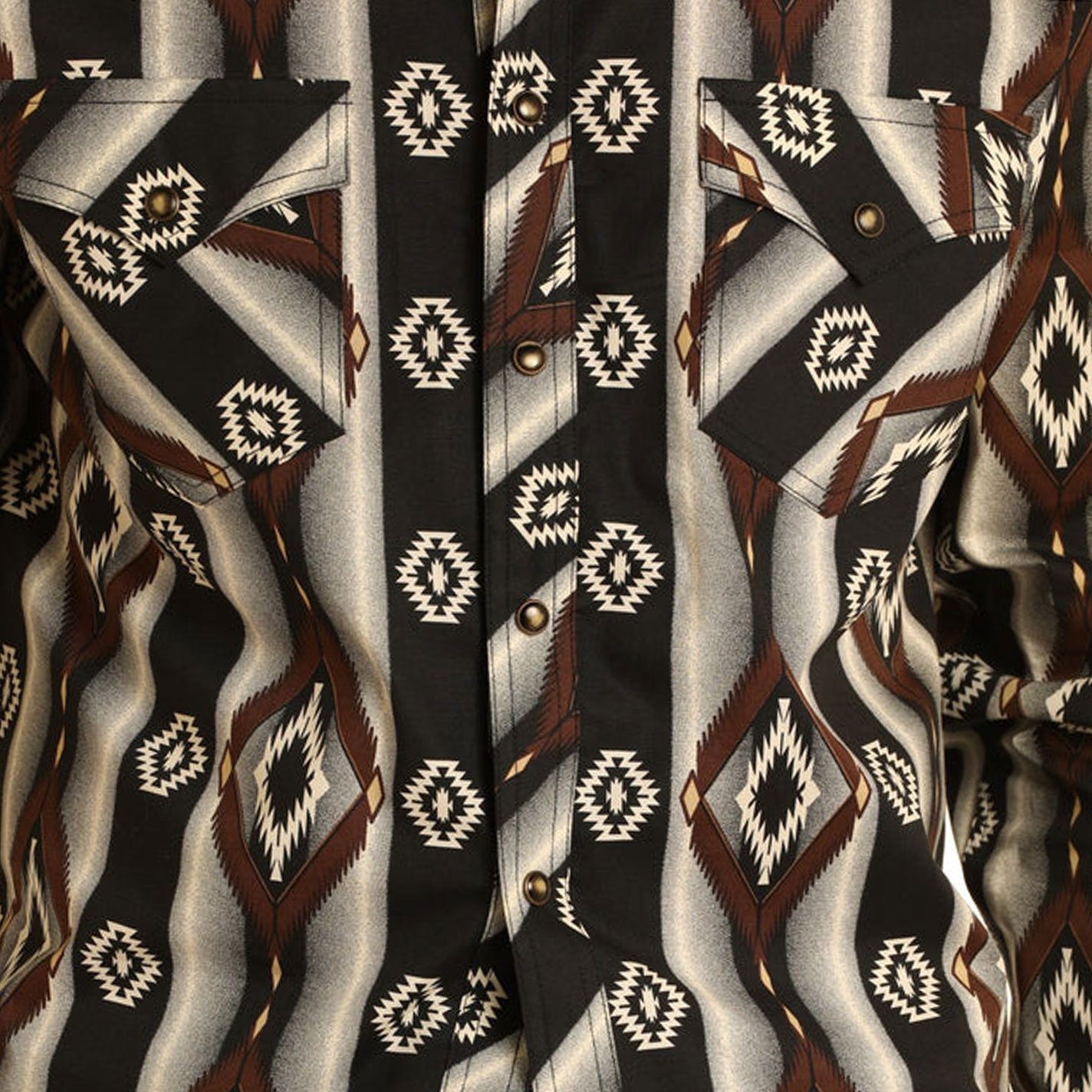 Dale Brisby Men's Black & Gray Aztec Western Shirt - Image 1