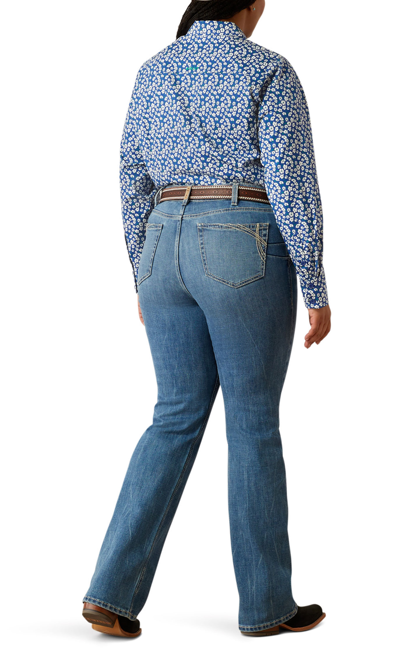 Ariat R.E.A.L. Women's Light Wash Crete Boot Cut Jeans - Plus Sizes - Image 1