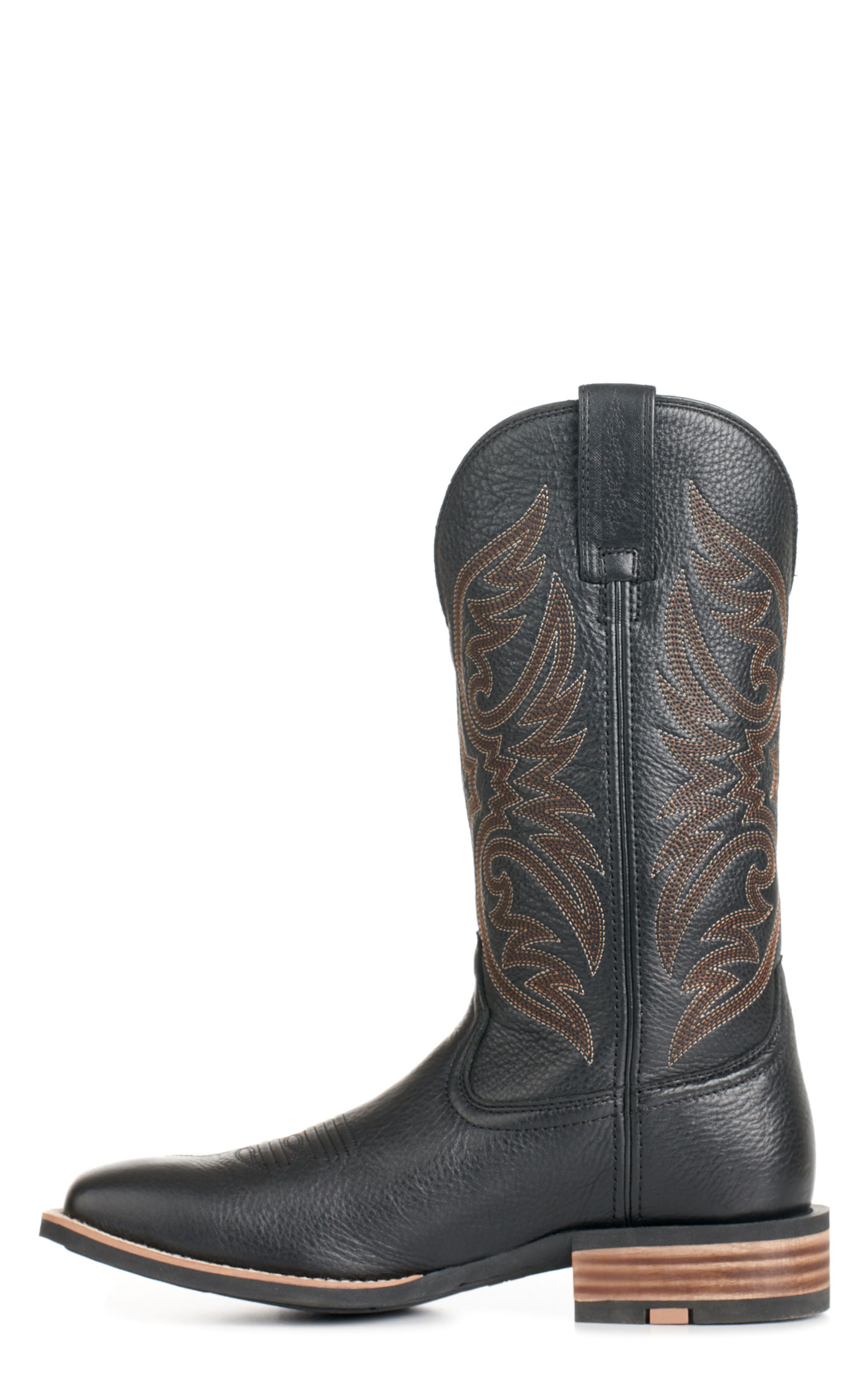 Ariat Men's Ricochet Black Carbon SMARTLITE Wide Square Toe Cowboy Boots - Image 1