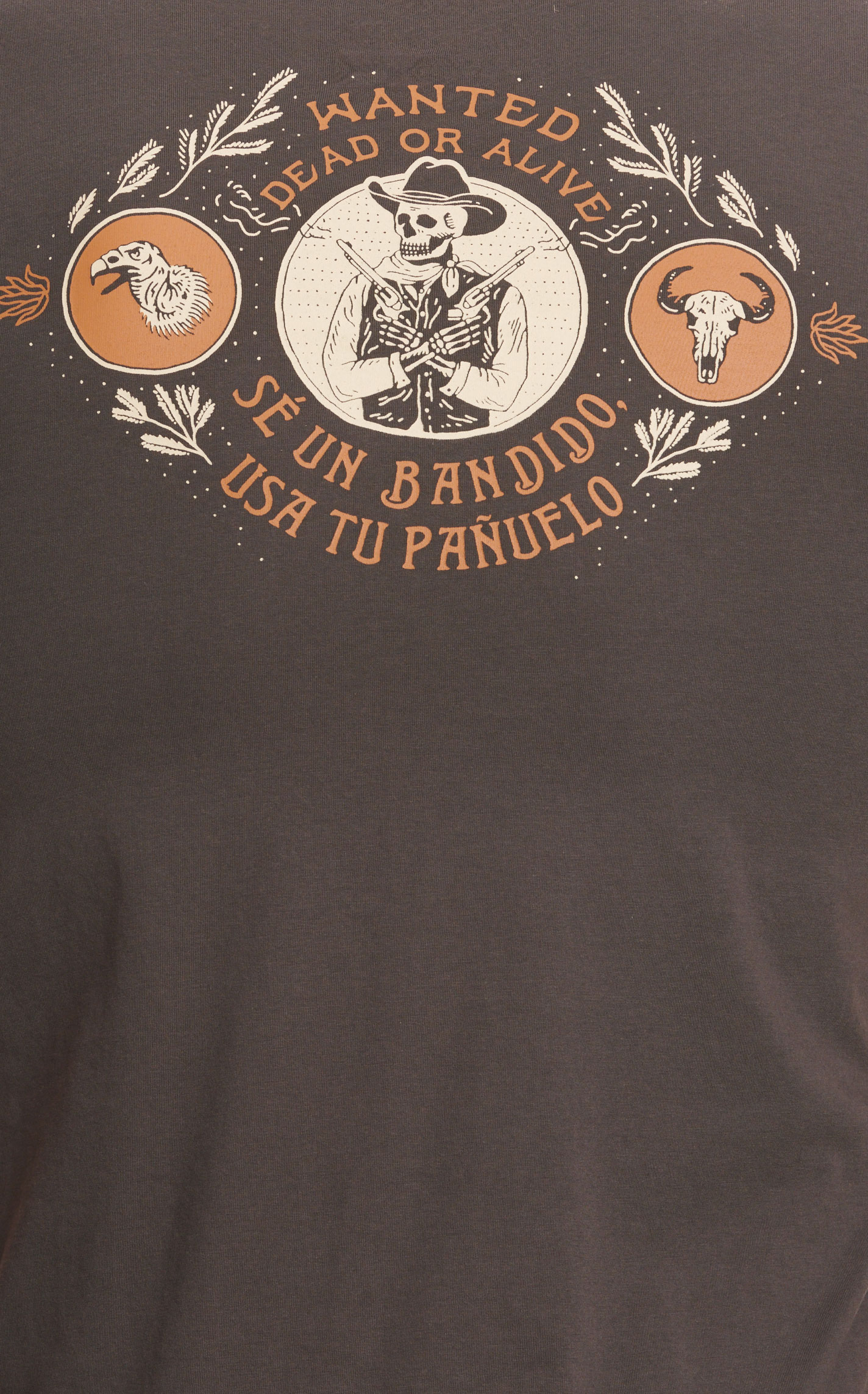 Sendero Provisions Co. Men's Charcoal Wanted Dead Or Alive Logo Graphic T-Shirt - Image 1