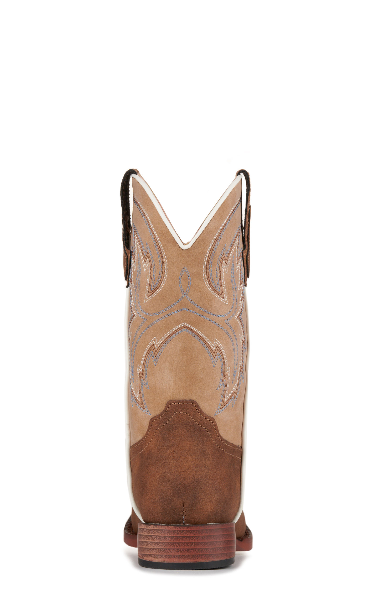 Roper Kids' Eastwood Brown and Tan Faux Leather Square Toe Cowboy Boots - Image 1