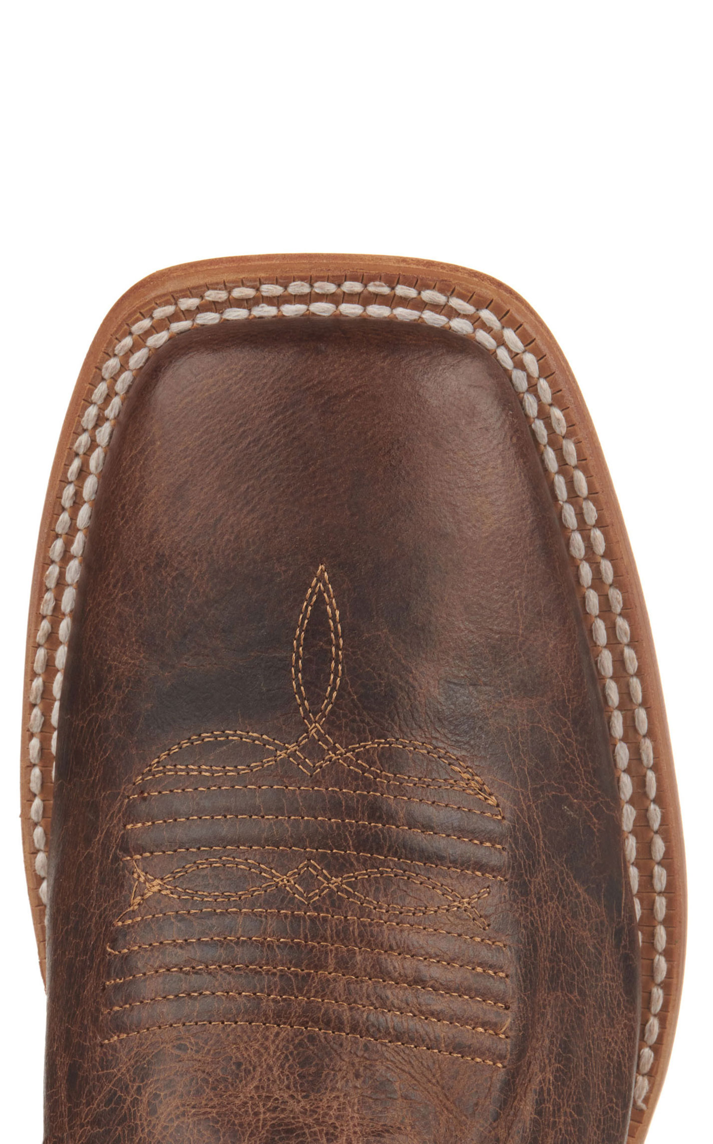 Ariat Men's Wiley Pecan Brown and Coastal Cream TekStep Wide Square Toe Cowboy Boots - Image 1