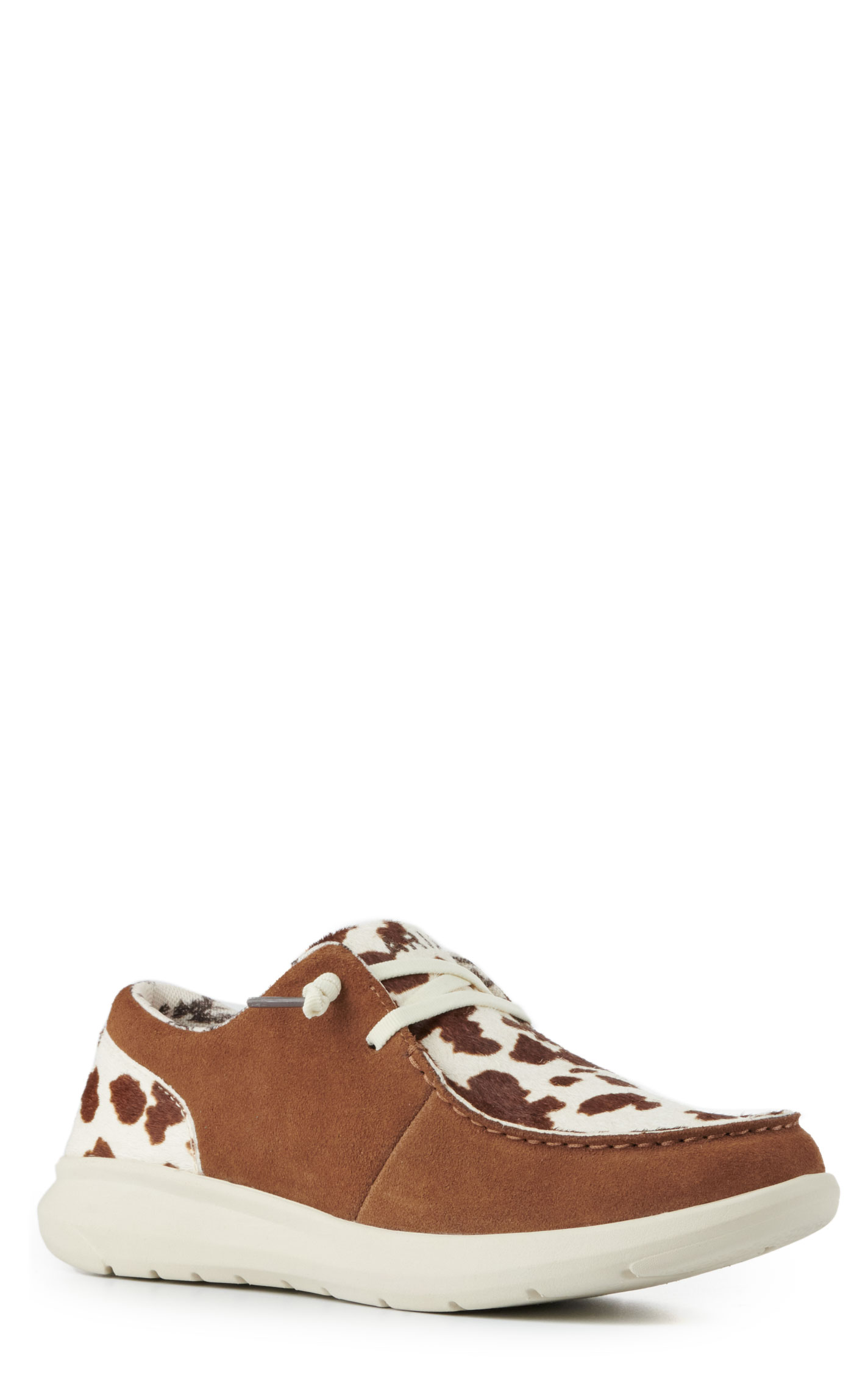 Ariat Women's Hilo Ginger Suede and Cow Print Lace Up Casual Shoes - Image 1