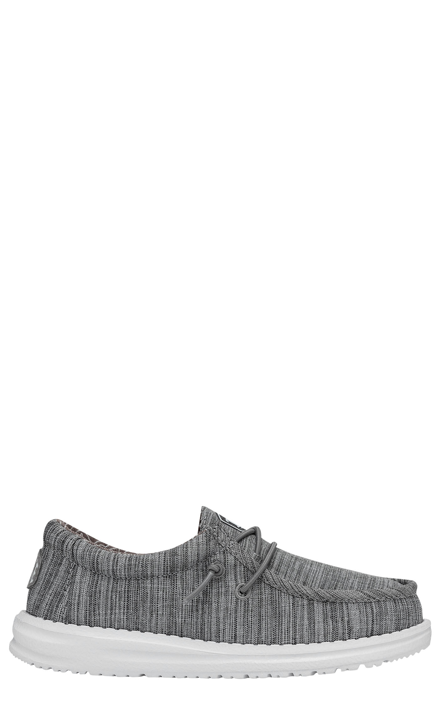 Hey Dude Boys' Wally Blend Linen Stone Moc Toe Lace Up Casual Shoes - Image 1