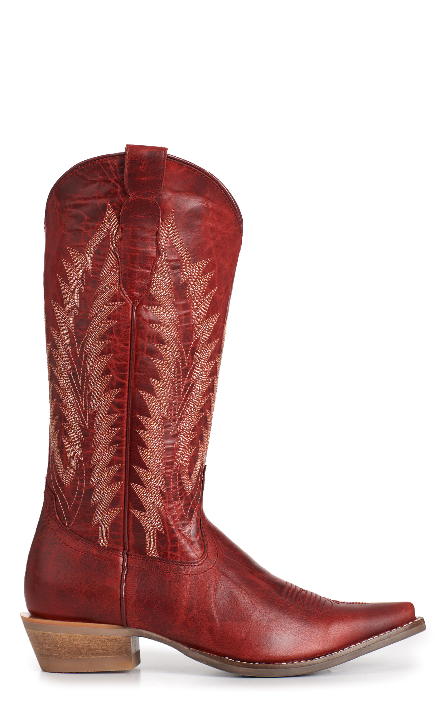 Rockin' C Women's Red Goat Leather Snip Toe Cowboy Boots - Image 1