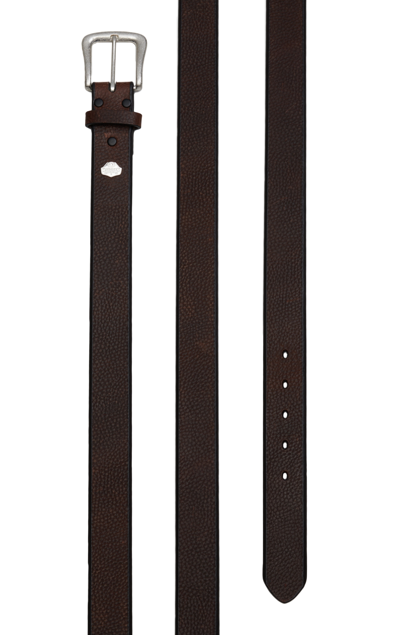 Cavender's Men's Chocolate Aged Bark Leather Western Belt - Image 1