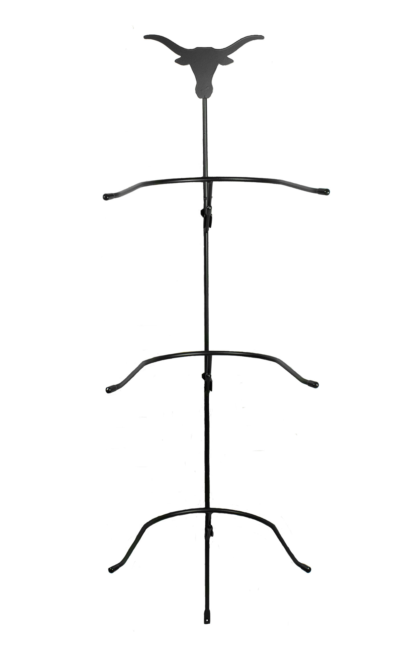 M & F Twister Texas Longhorn 3-Tier Metal Hat Rack - Image 1