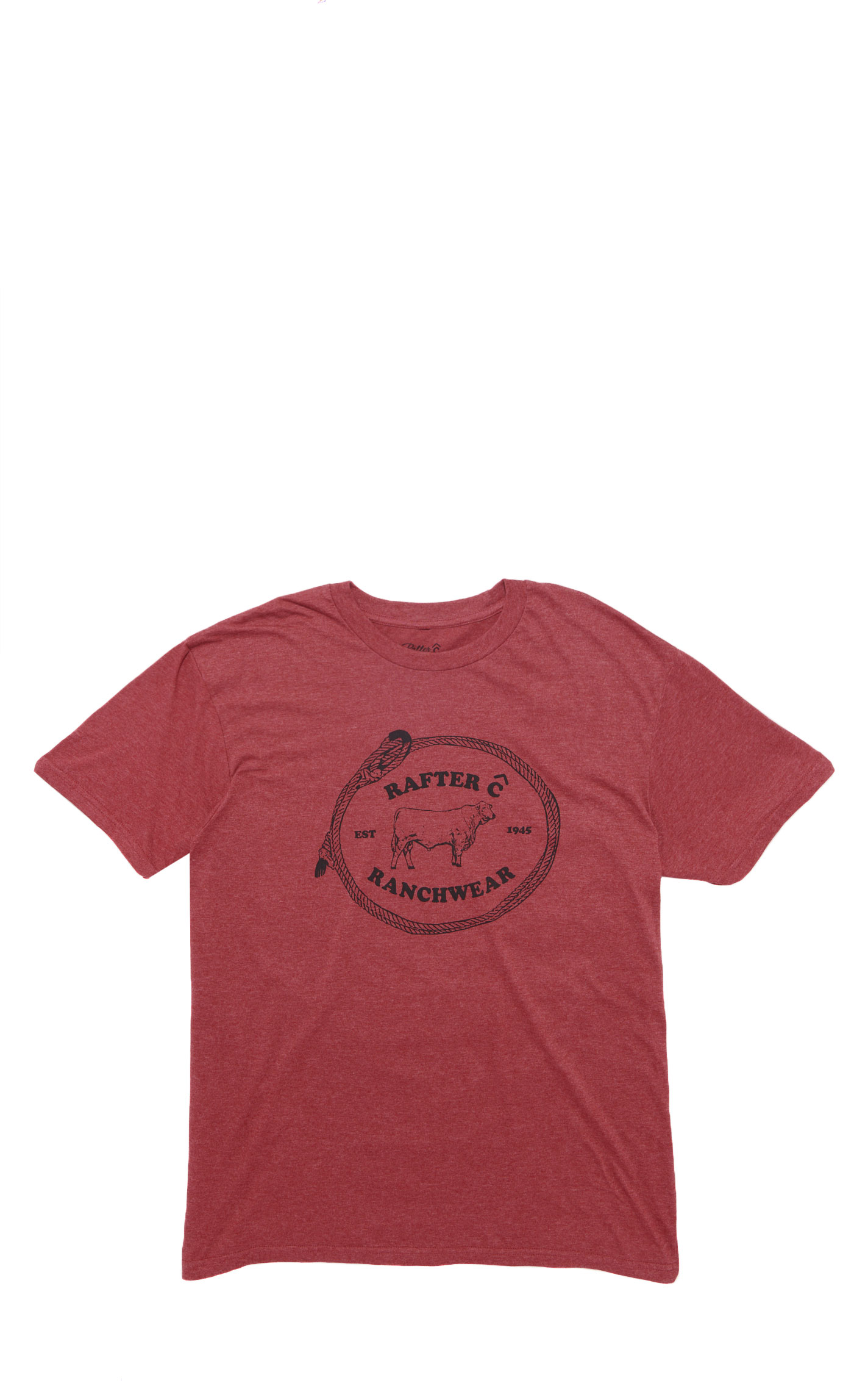 Rafter C Men's Heather Cardinal Ranch Graphic T-Shirt - Image 1