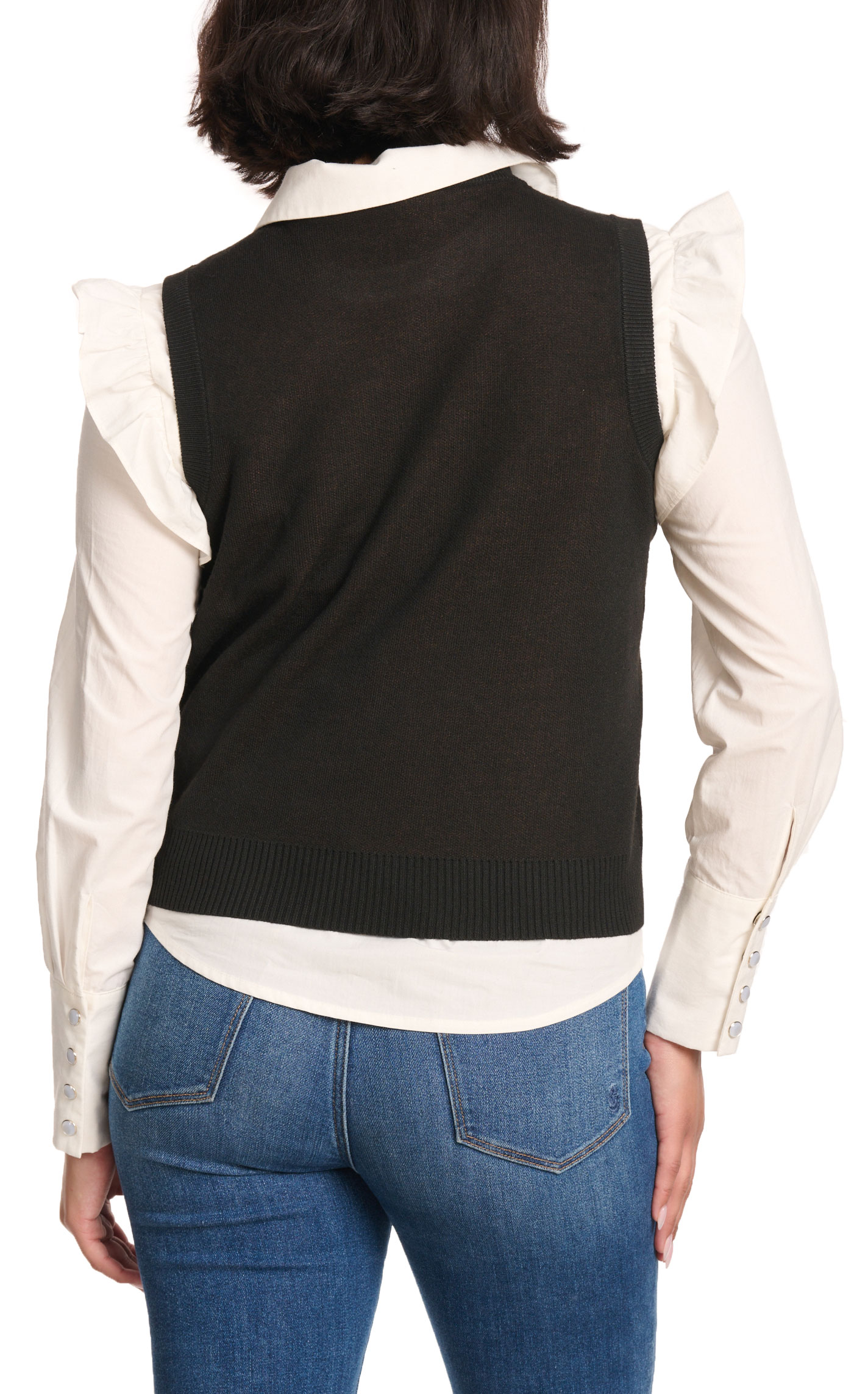 Rockin C Women's Dark Chocolate & Cinnamon Sweater Vest - Image 1