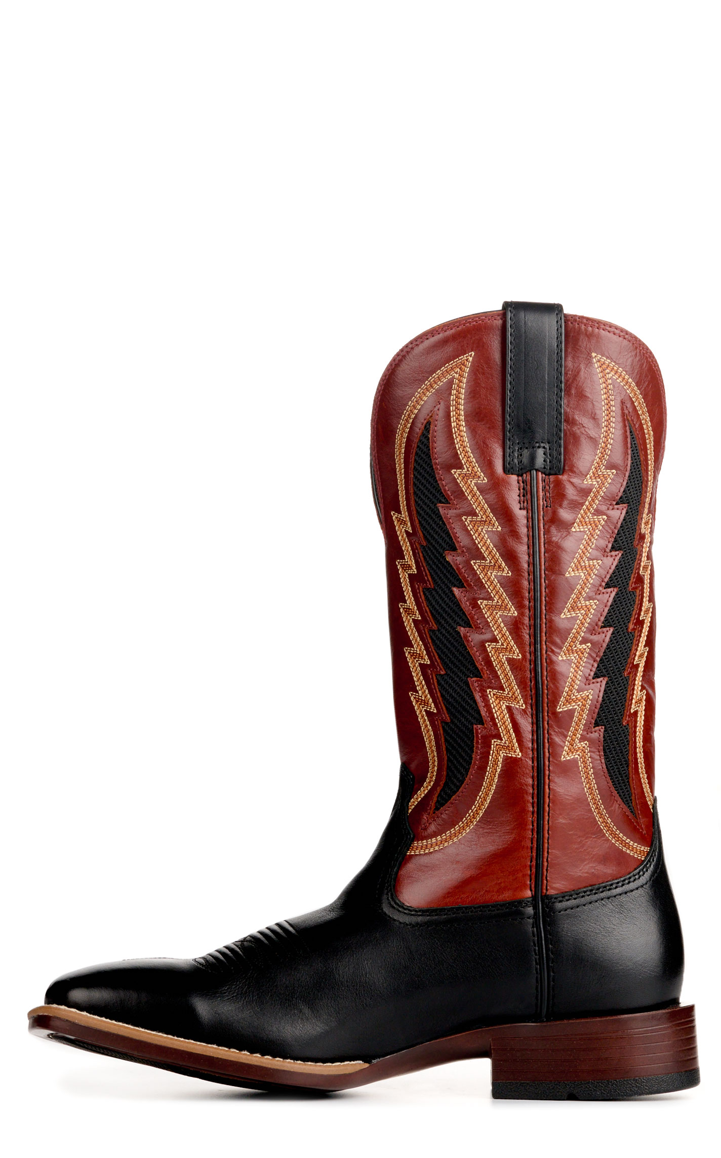 Ariat Men's Black & Red-Hot Bantamweight Wide Square Toe Cowboy Boots - Image 1