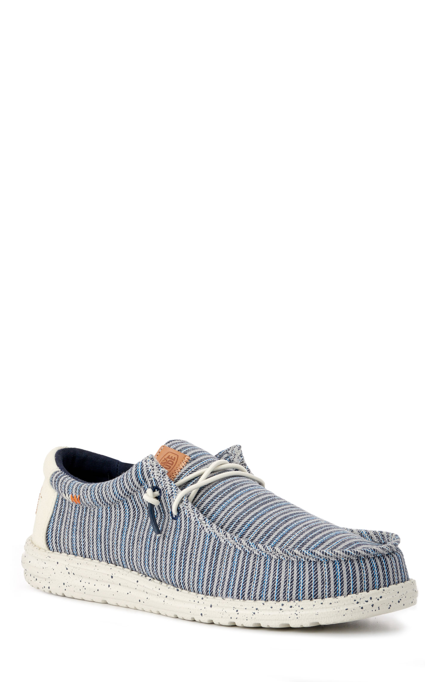 Hey Dude Men's Wally Workwear Blue Multi-Striped Casual Shoes - Image 1