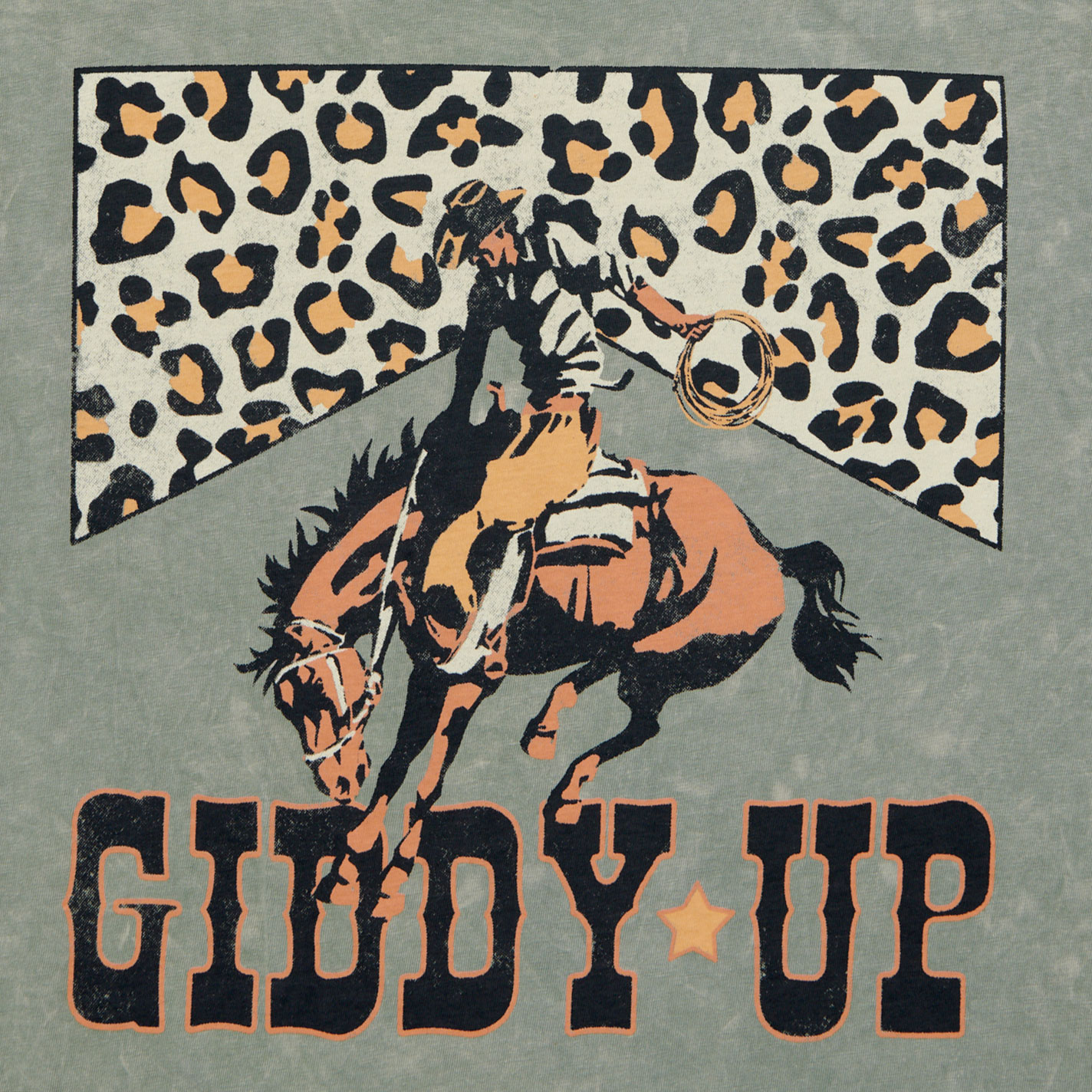 Lotus Fashion Women's Sage Giddy Up Graphic T-Shirt - Plus Sizes - Image 1