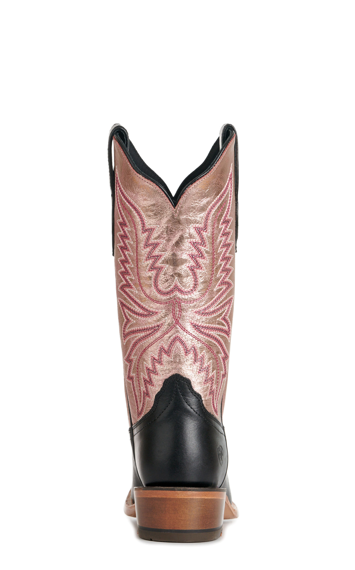 Ariat Women's Futurity Flash Black and Metallic Rose Gold Punchy Square Toe Cowboy Boots - Image 1