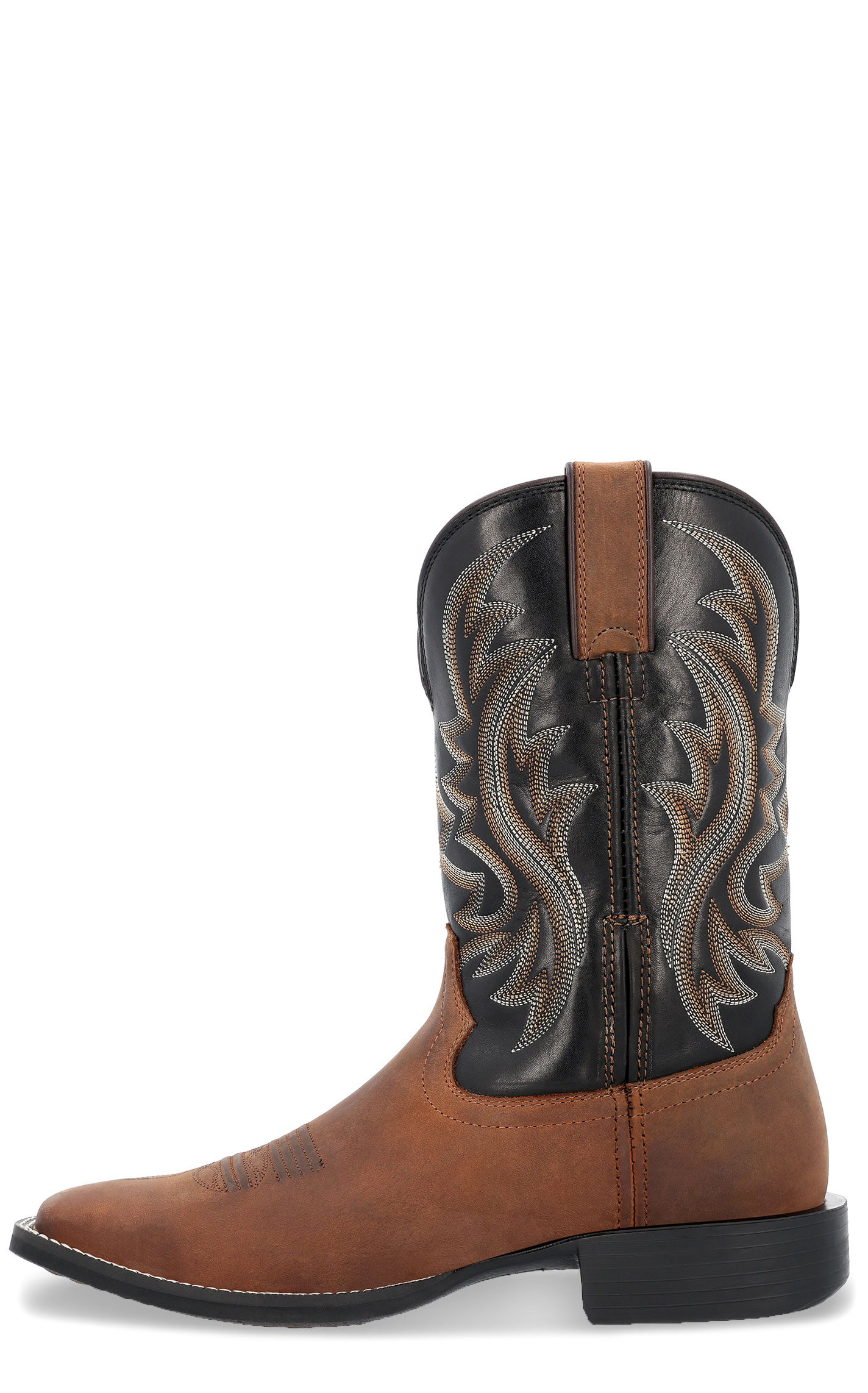 Durango Men’s Dark Brown & Black Shylo Wide Square Toe Cowboy Boots - Image 6