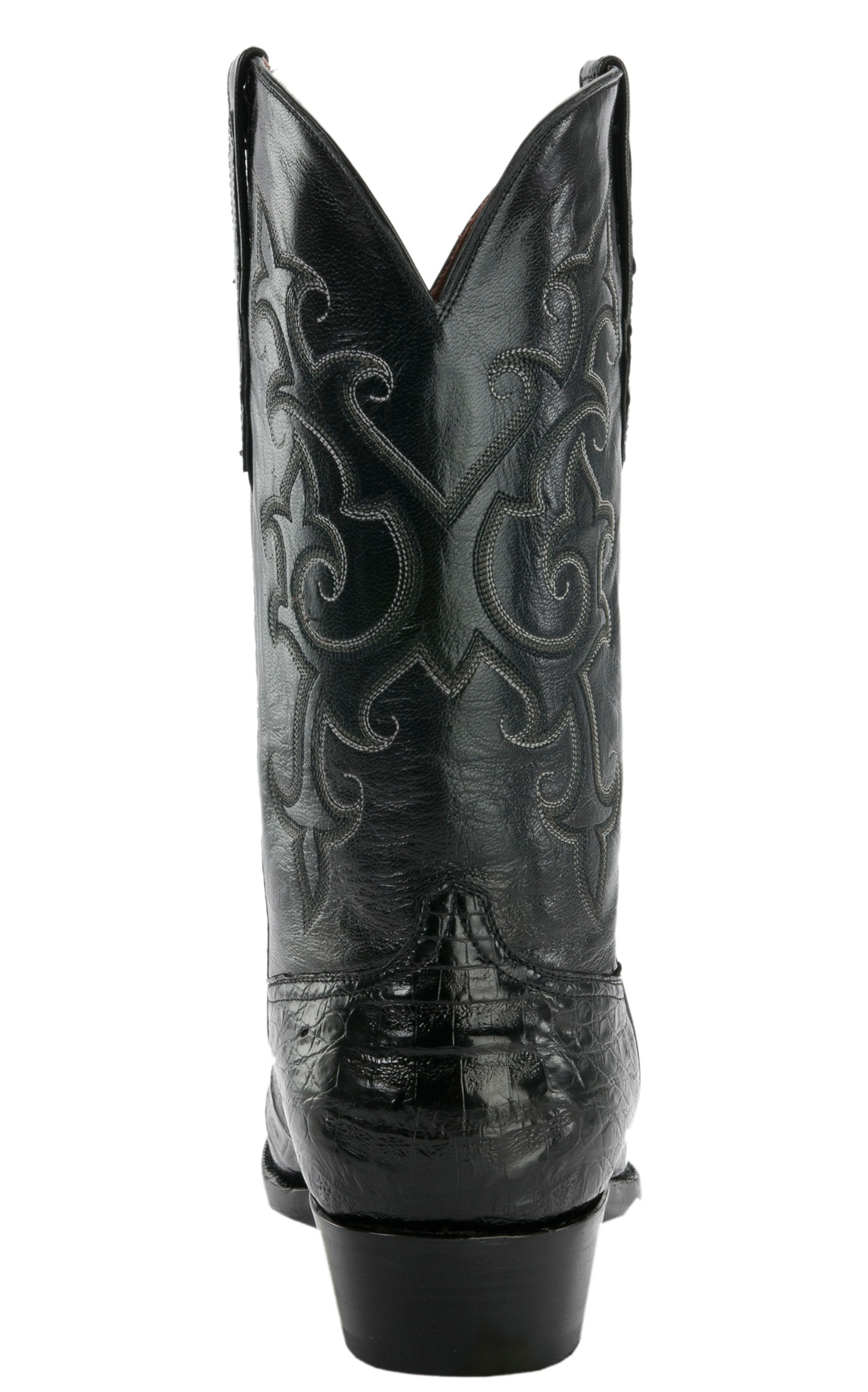 Black Jack Men's Black Caiman Belly 7-Toe Exotic Cowboy Boots - Image 1