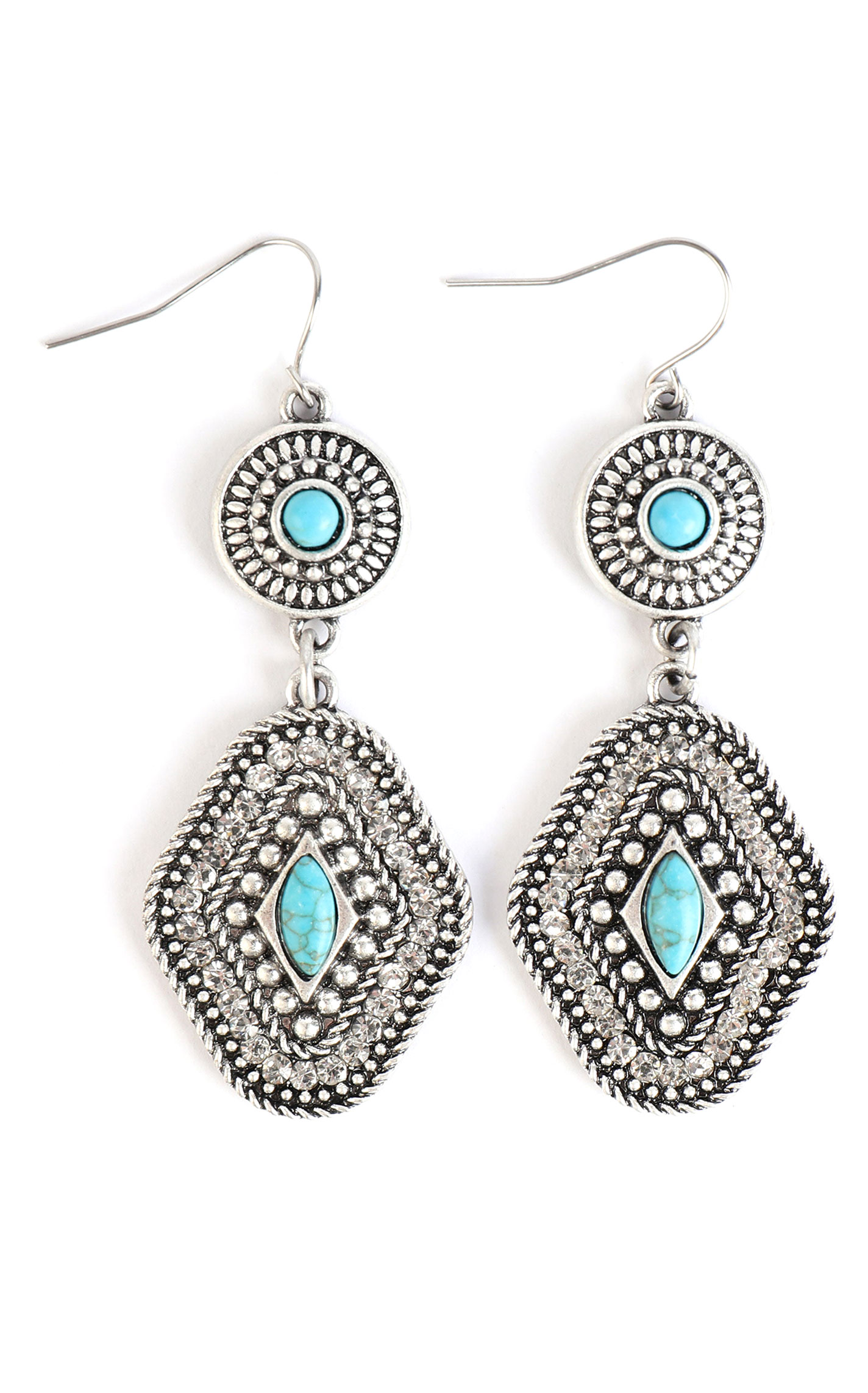 Cowgirl Confetti Silver & Turquoise Being Alive Earrings - Image 1