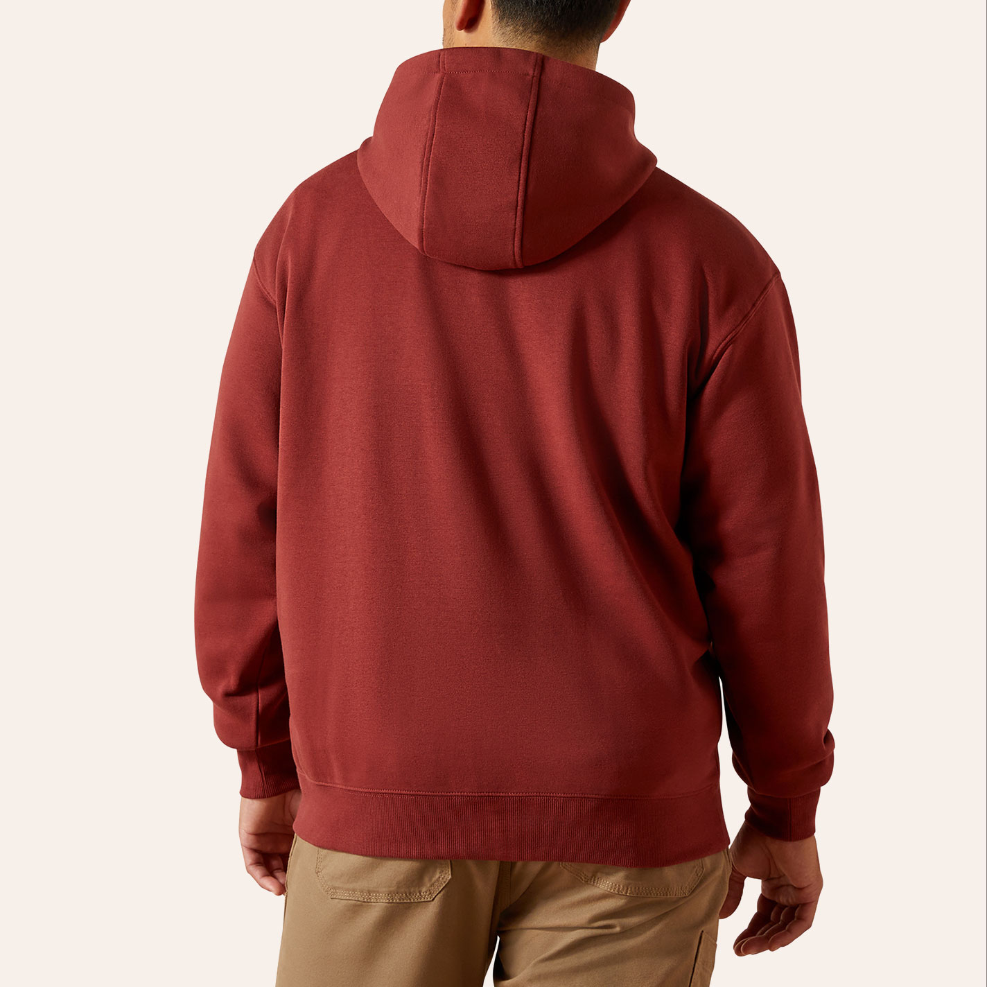 Ariat Men's Rebar Madder Brown Lightweight Logo Hoodie - Image 1