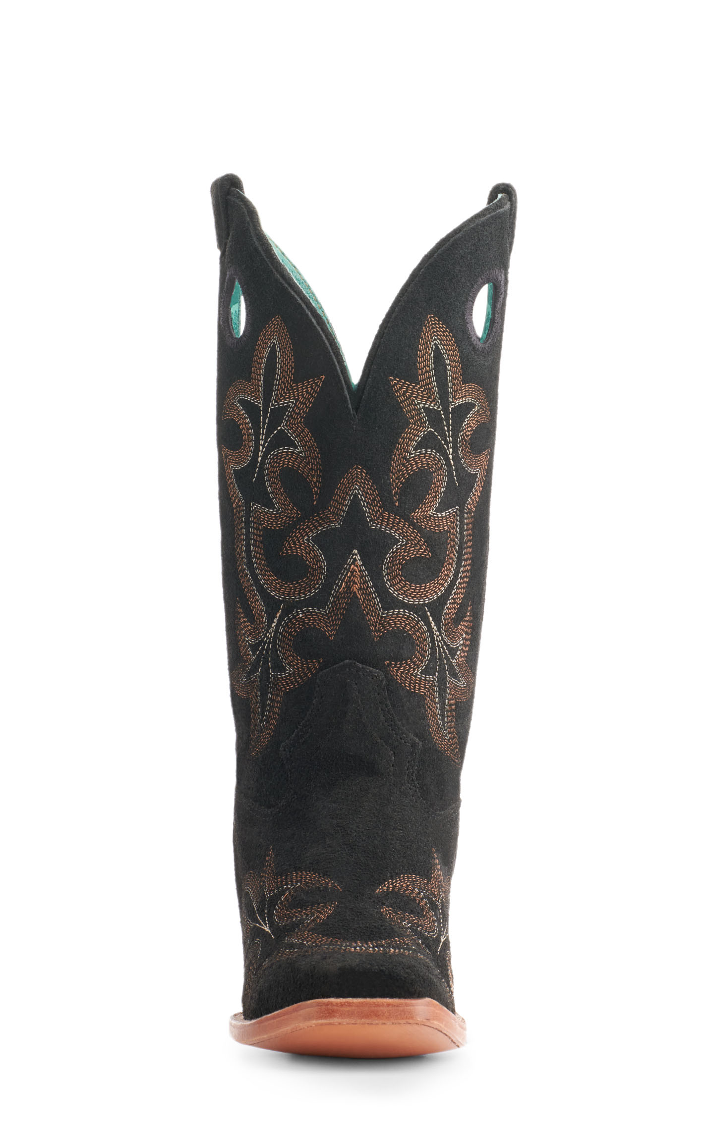 Corral Women's Black Suede with Embroidery Square Toe Cowboy Boots - Image 1