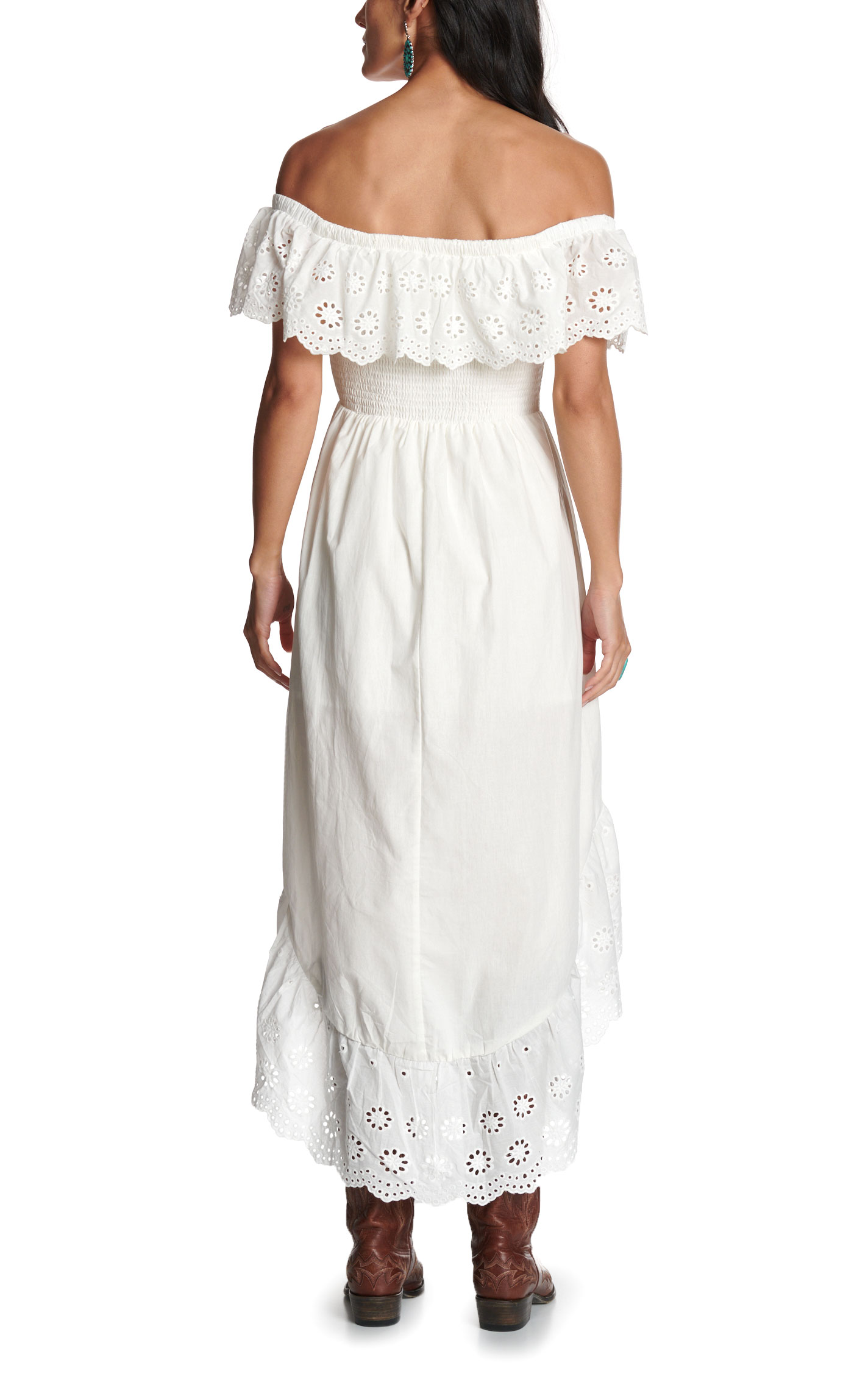 HYFVE Women's White Off Shoulder Ruffled Dress - Image 1