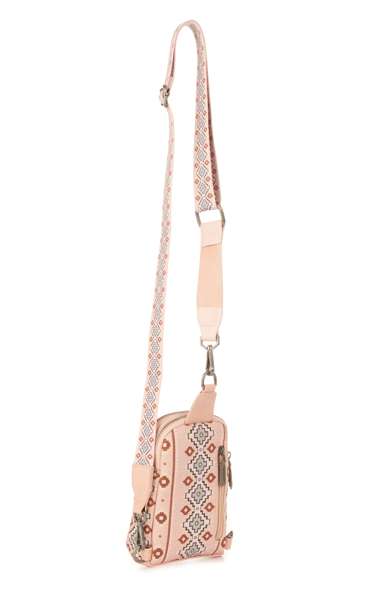 Wrangler Dusty Pink & Colorful Aztec Sling Bag - Image 1