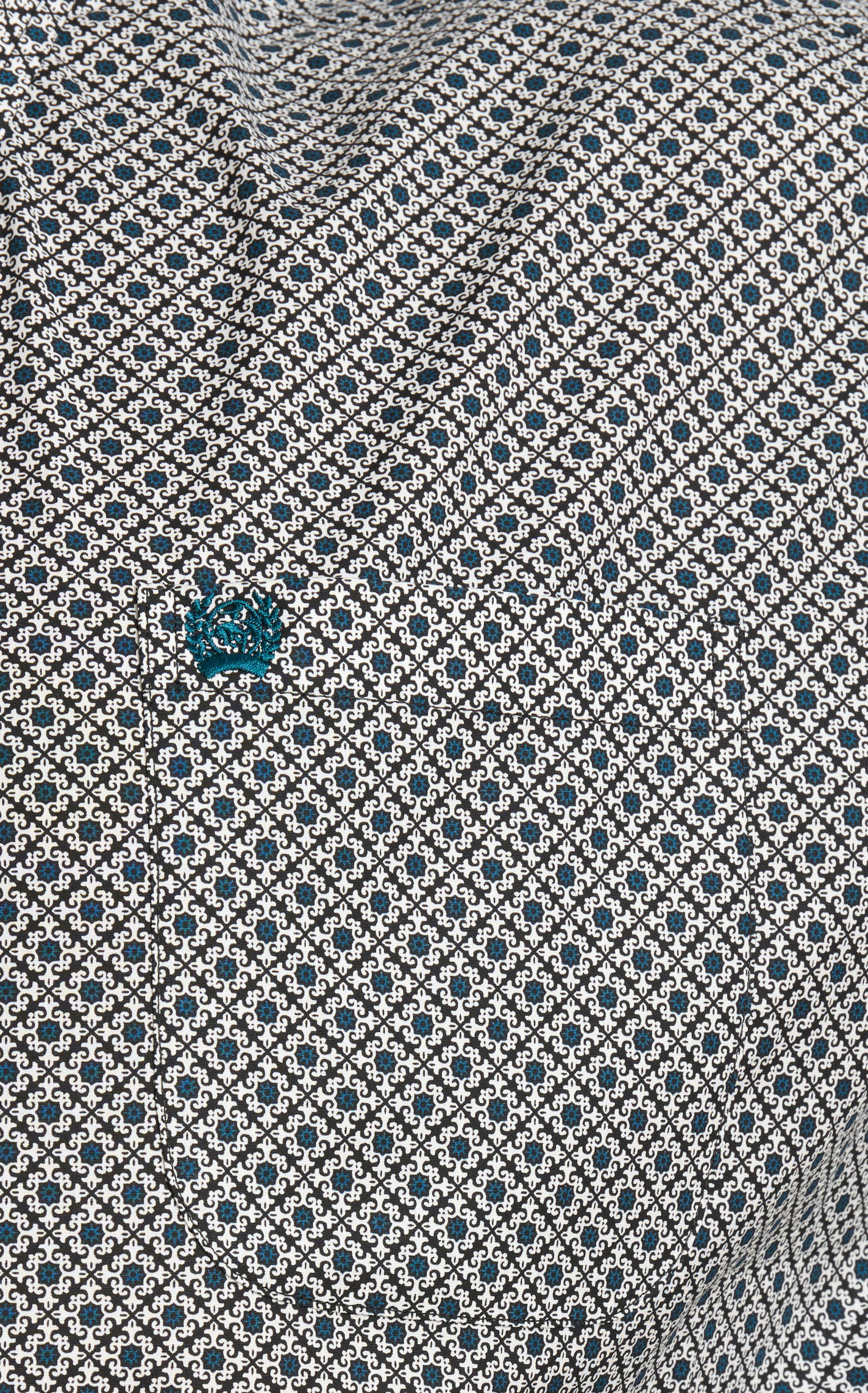 Cinch Men's Black & Teal Geo Print Western Shirt  - Image 1