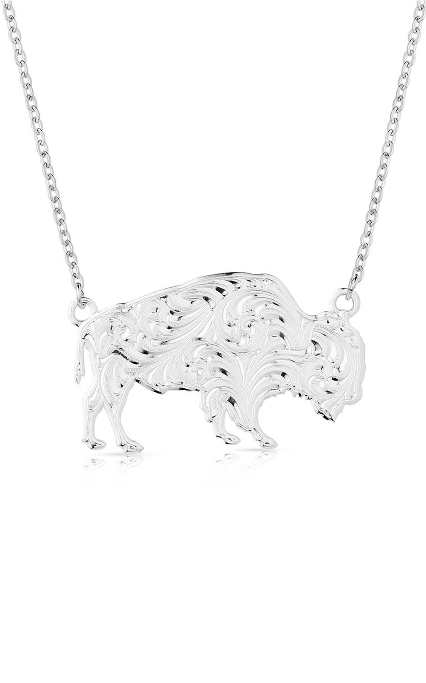 Montana Silversmiths Freedom to Roam Buffalo Pendant Necklace - Image 1