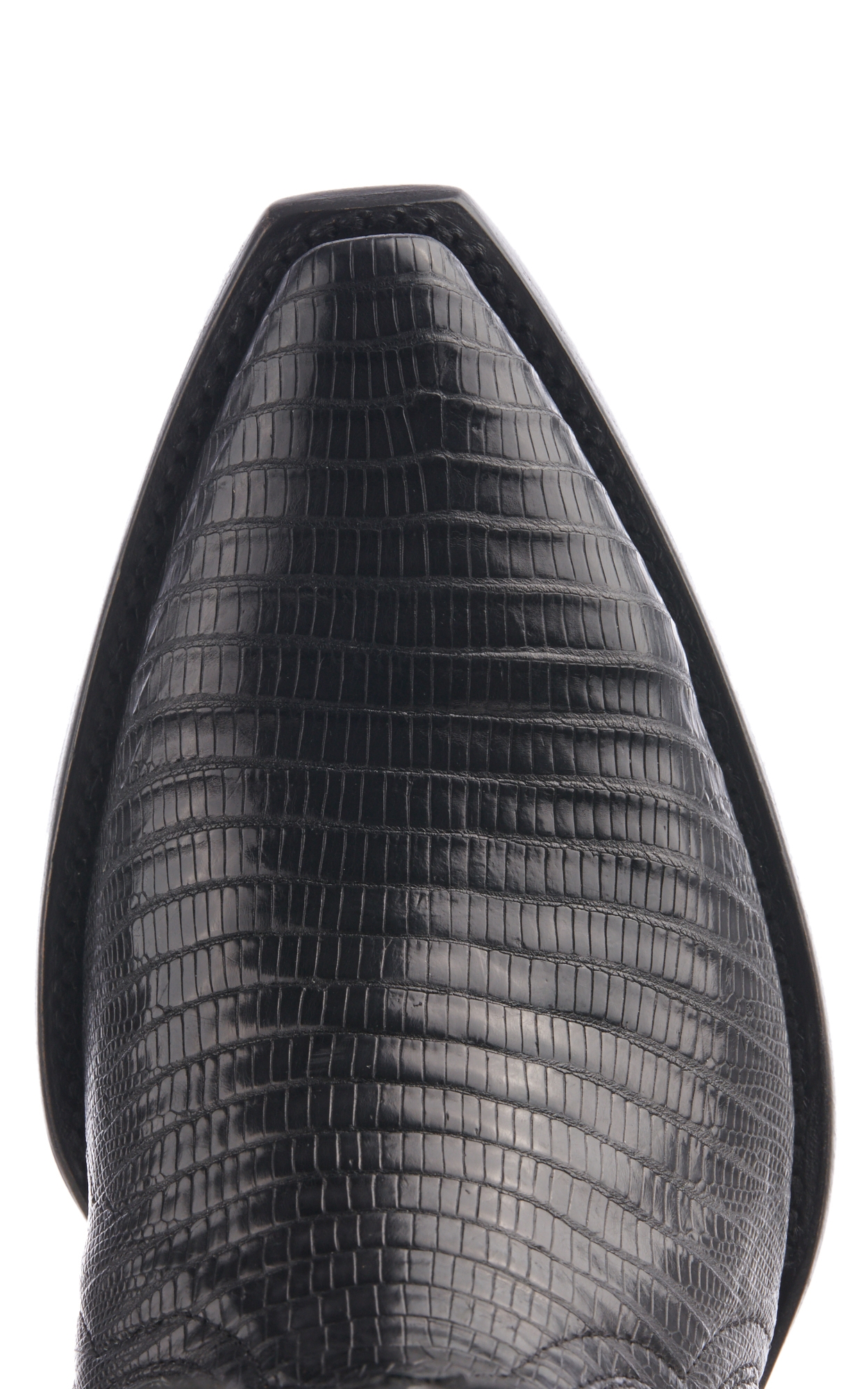 Cavender’s Women’s Triad Black Lizard Exotic Snip Toe Cowboy Boots - Image 1