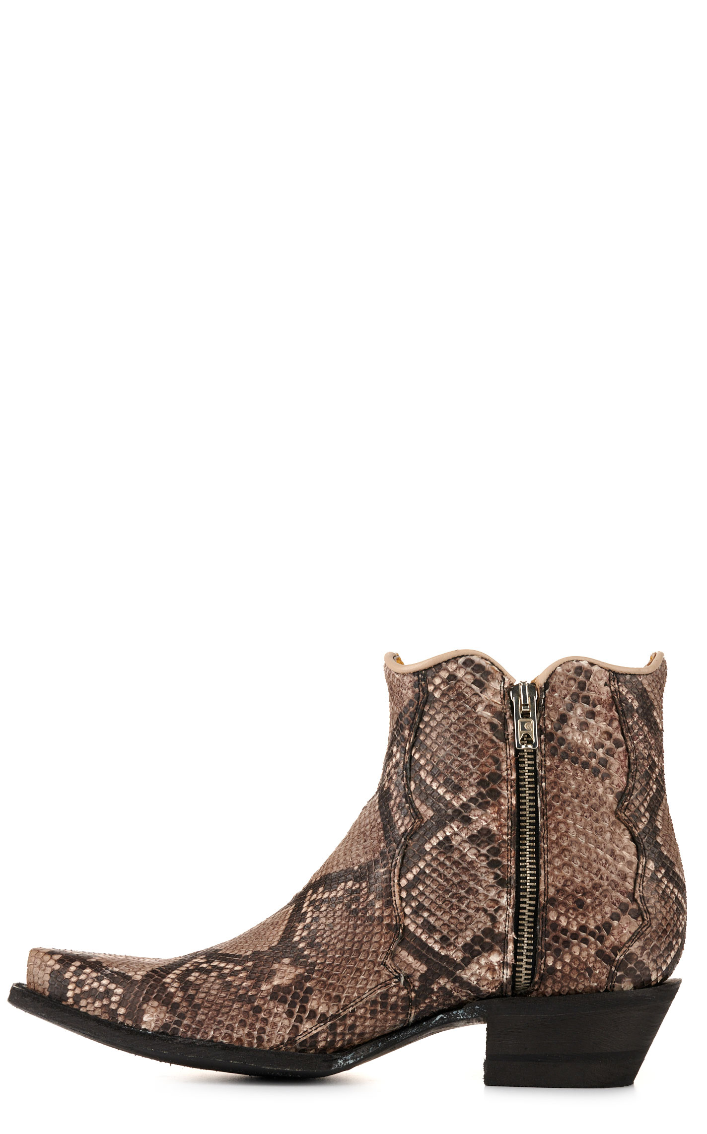 Cavender's Women's Rustic Natural Python Snip Toe Western Booties - Image 1