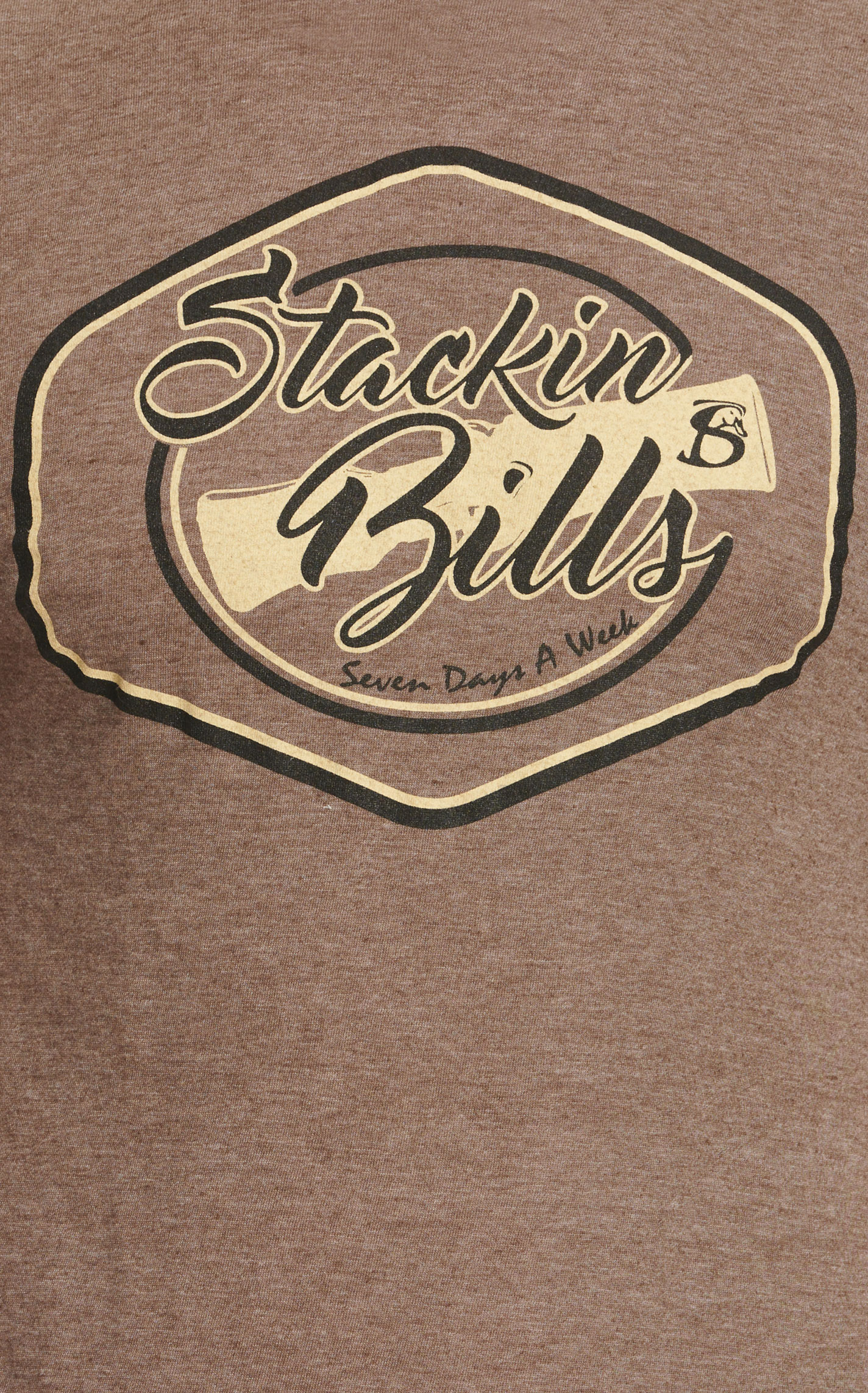 Stackin' Bills Men's Chocolate & Seven Days A Week Logo Graphic T-Shirt - Image 1