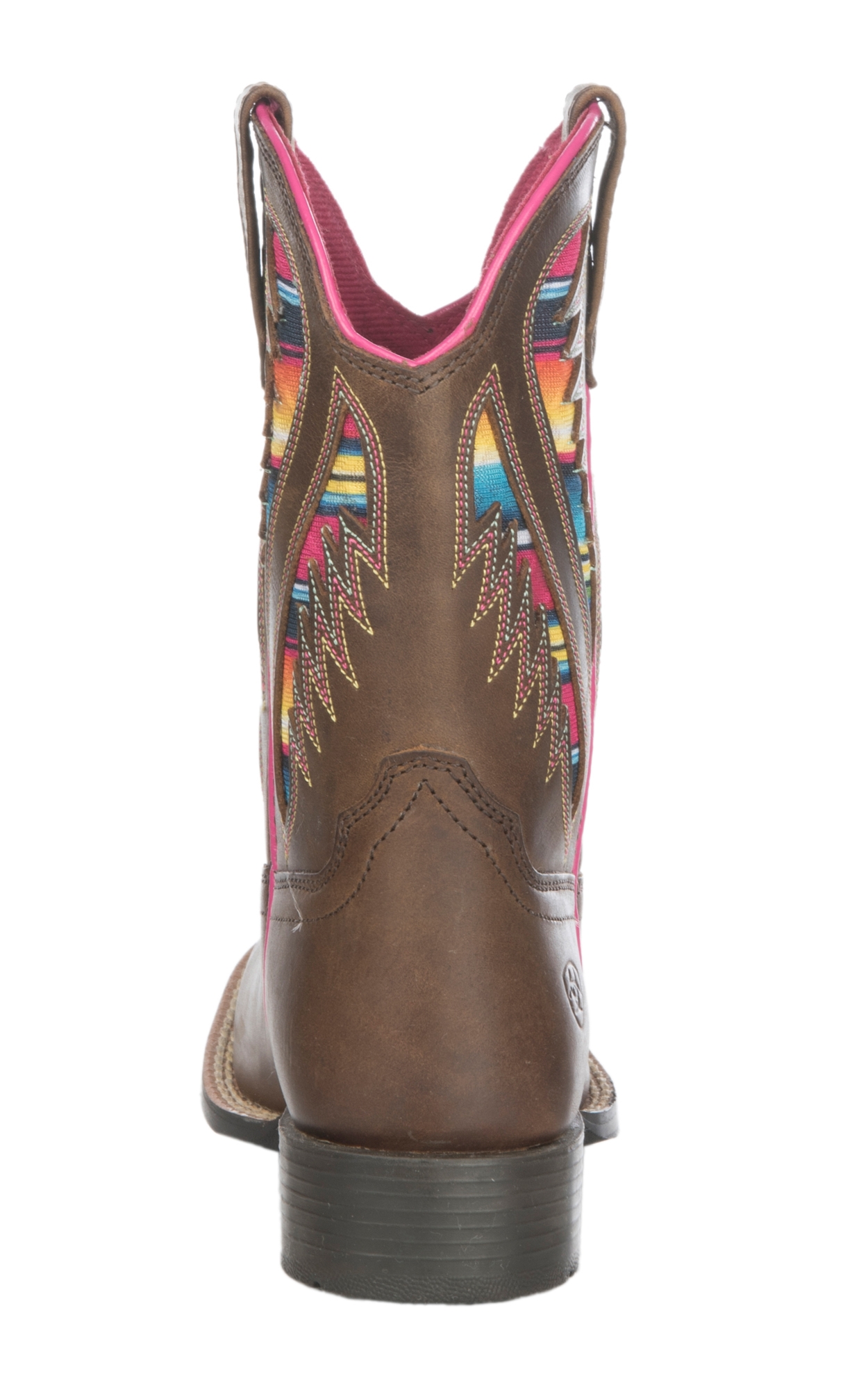 Ariat Kids Quickdraw Distressed Brown VentTEK Square Toe Cowboy Boots - Image 1