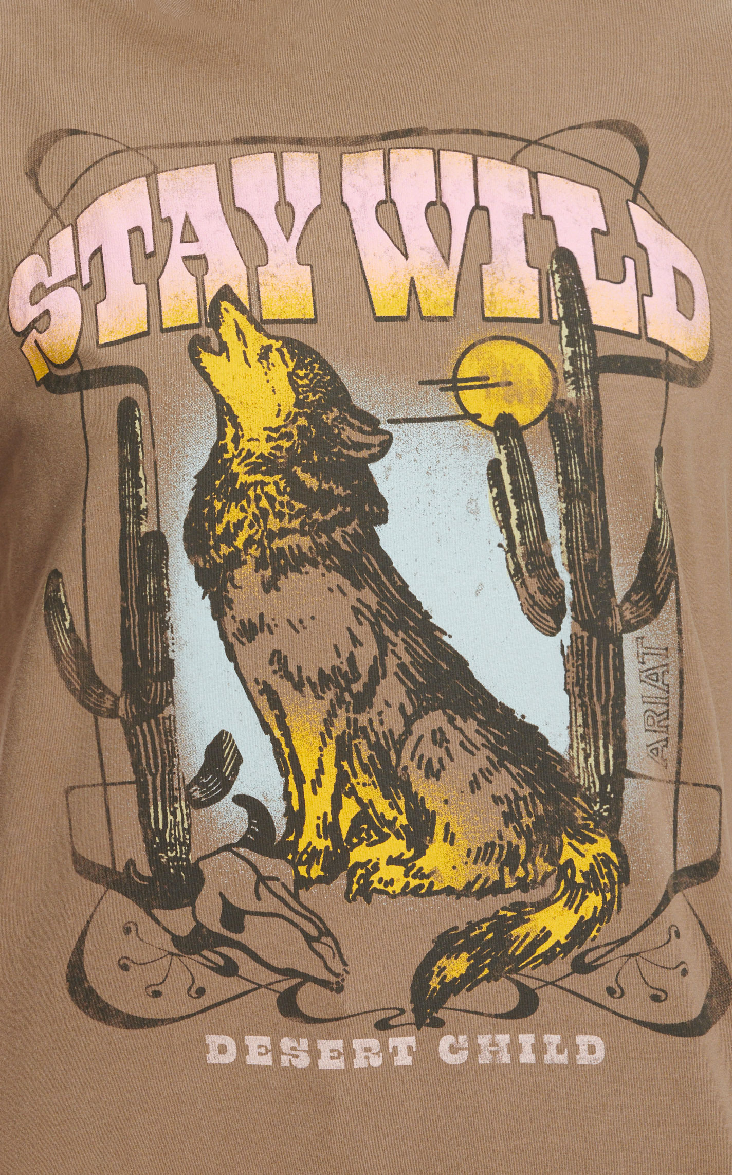 Ariat Women's Toasted Olive Stay Wild Desert Child Logo Graphic T-Shirt - Image 1