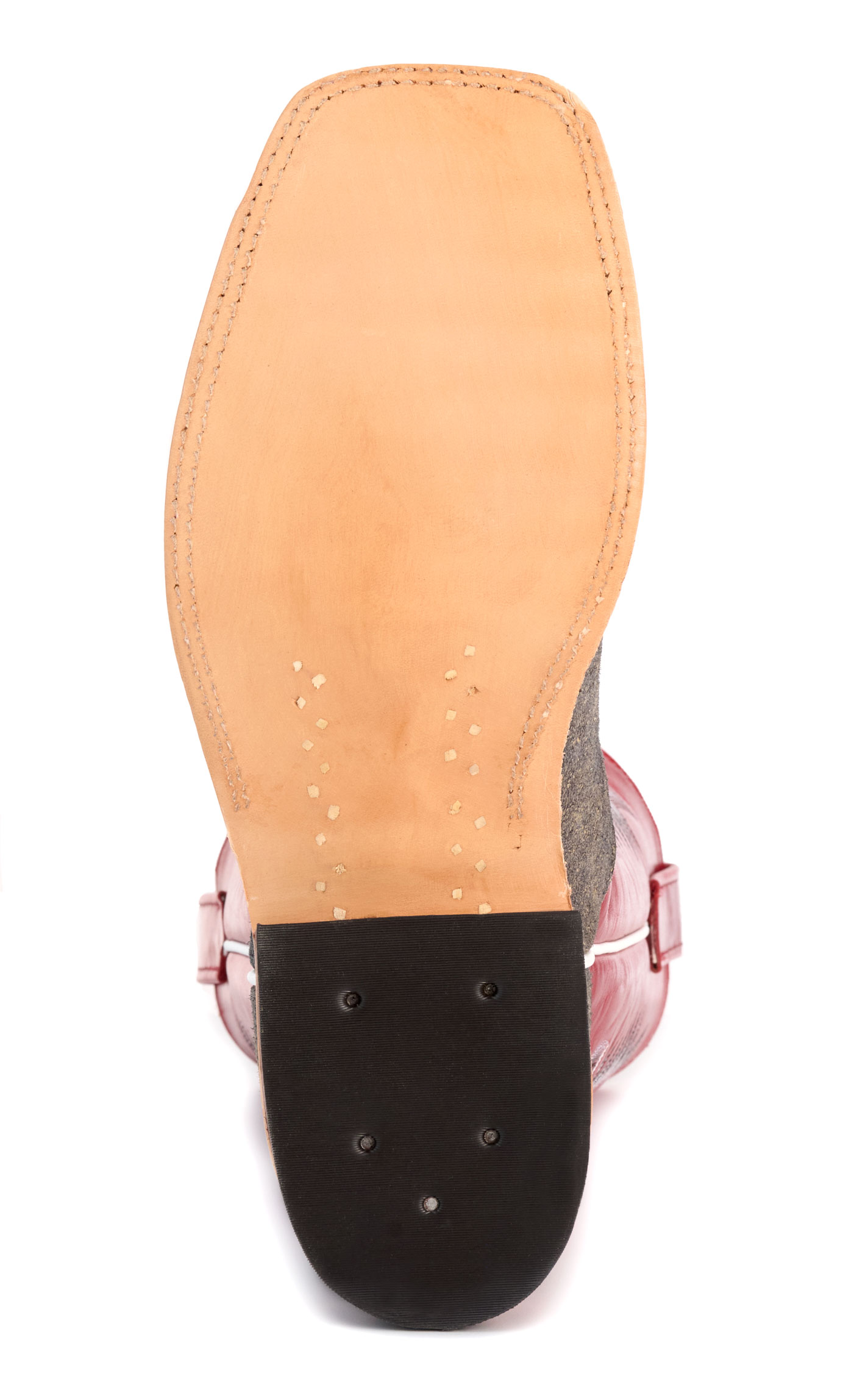 Anderson Bean Men's Brown and Red Wide Square Toe Cowboy Boots - Image 1