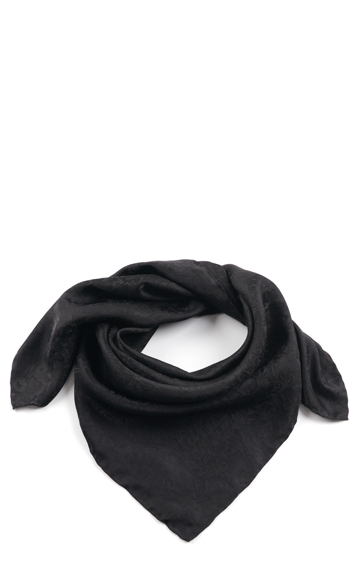 Wyoming Traders Women’s Black Floral Silk Scarf - Image 1