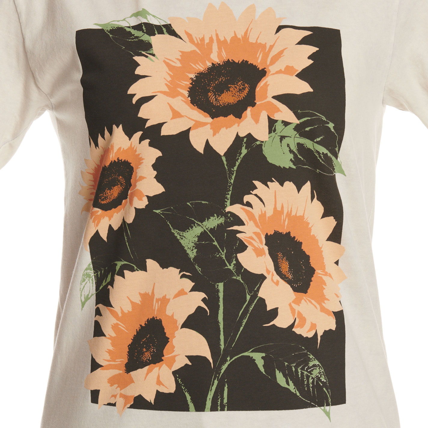 Lotus Fashion Women's Off White Sunflower Graphic T-Shirt - Image 1