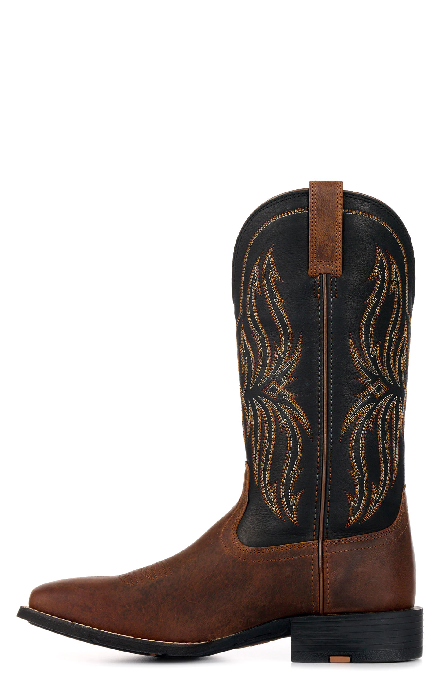 Ariat Men's Sport Rustler Brown & Black Wide Square Toe Cowboy Boots - Image 1
