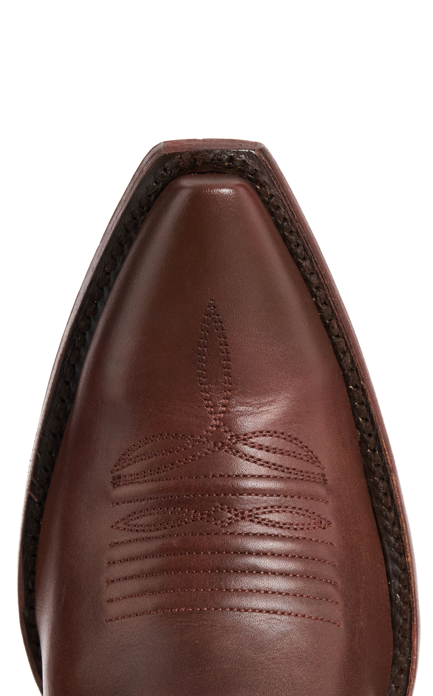 Cavender's Women's Cognac & Gold Sparkle Inlay Snip Toe Cowboy Boots - Image 1