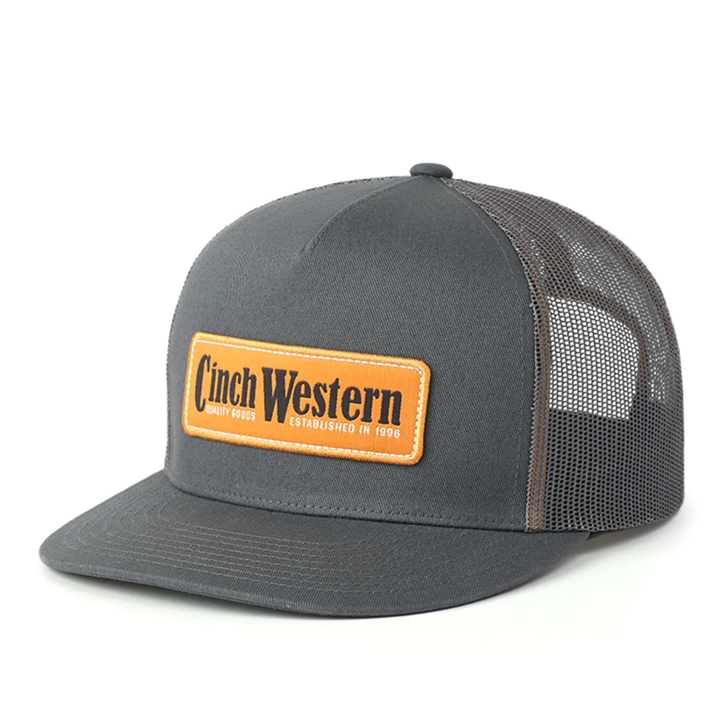 Cinch Gray Curved Bill Tan Western Patch Cap - Image 1