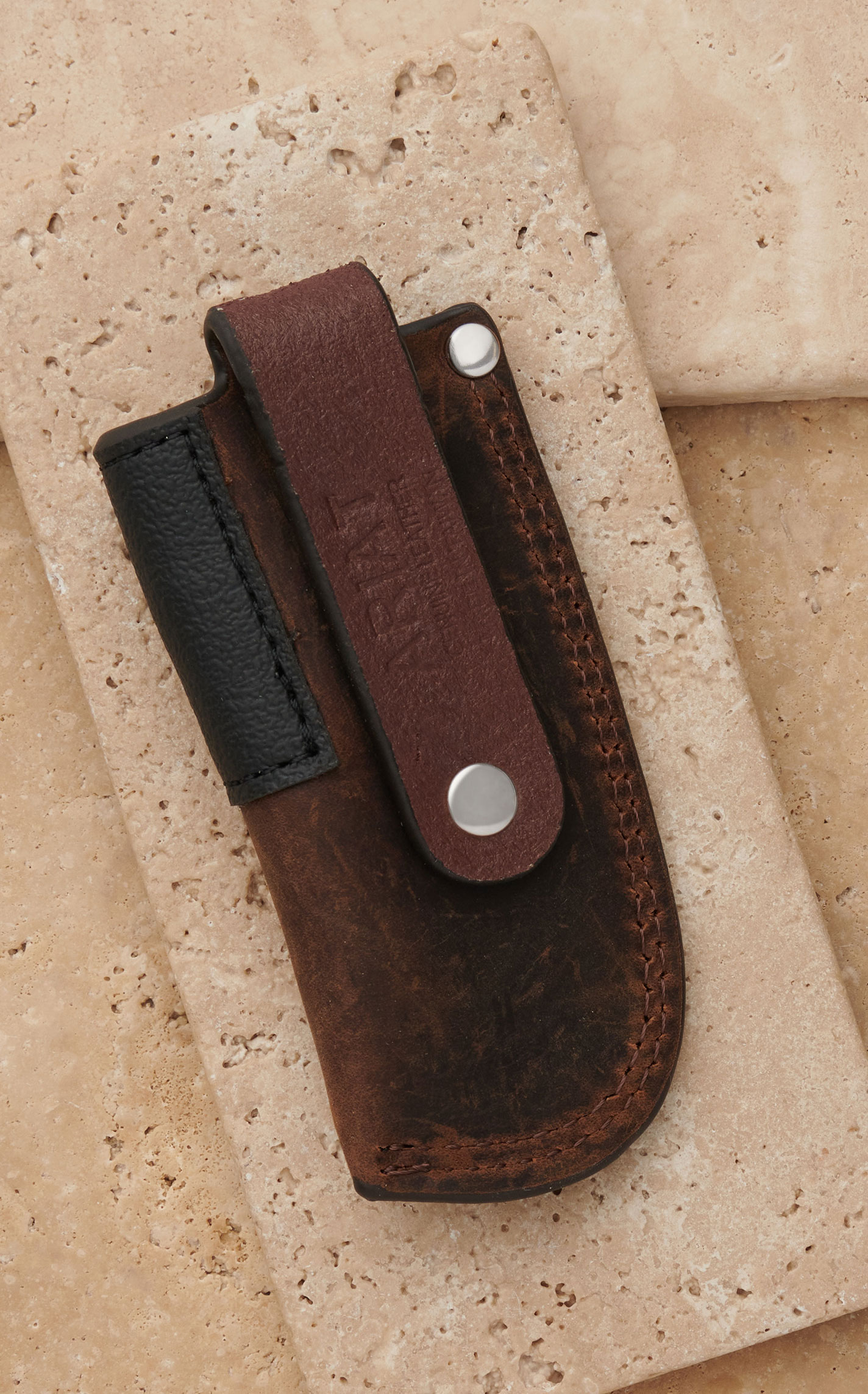 Ariat Dark Brown with Black Leather Knife Sheath - Image 1