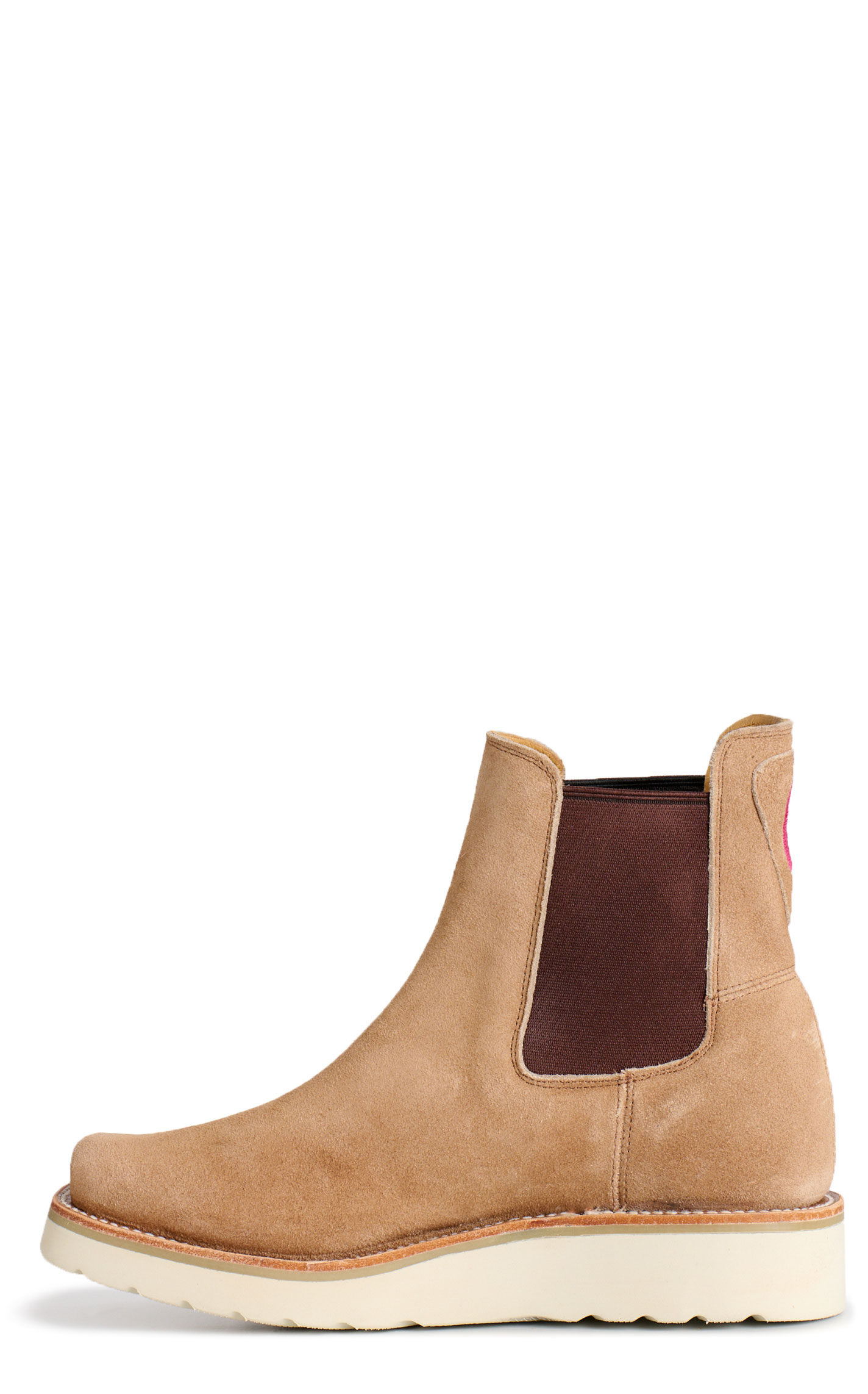 Anderson Bean Women's Macie Bean Tan Suede Square Toe Wedge Booties - Image 1