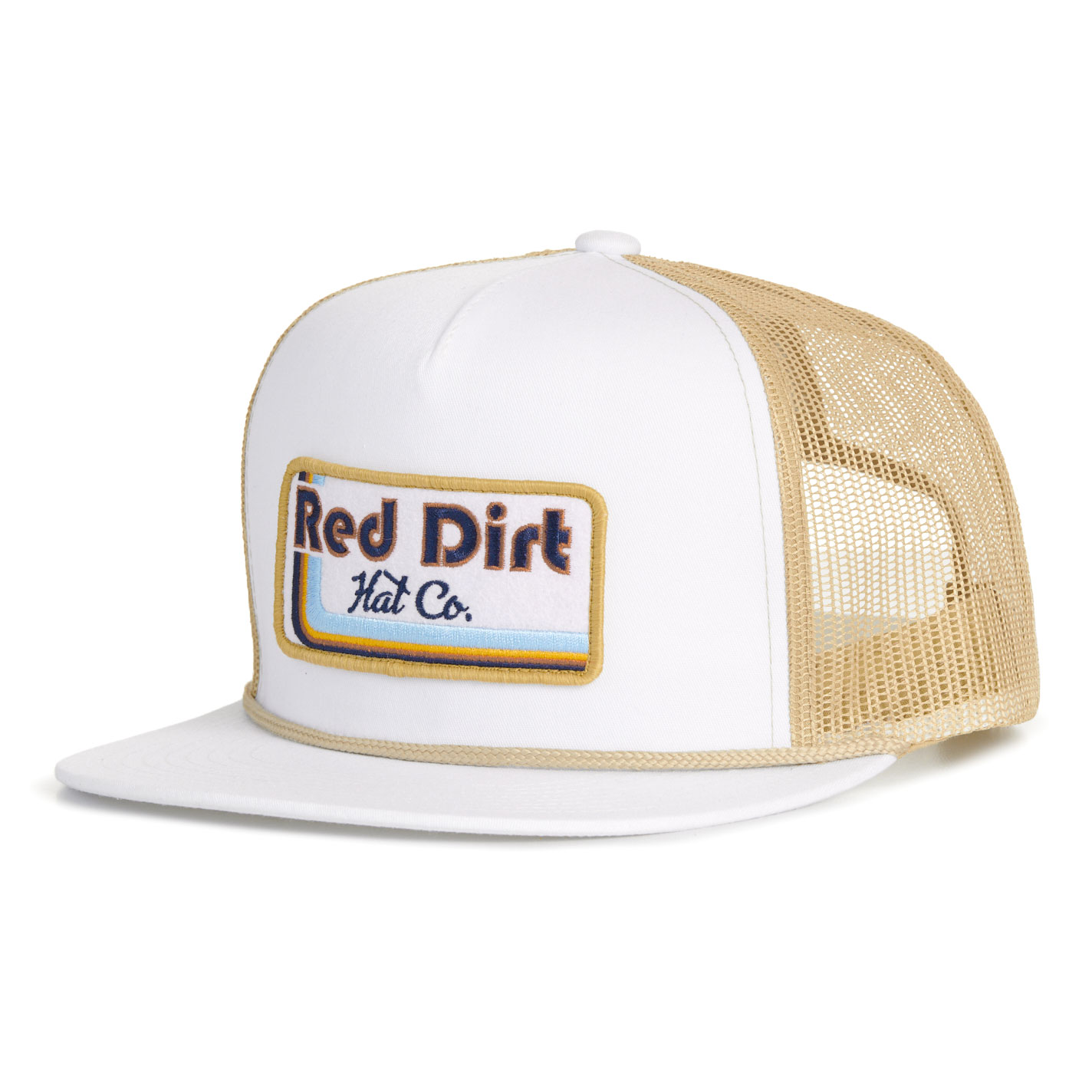 Red Dirt Hat Co. Men's White & Latte Neon Logo Patch Cap - Image 1