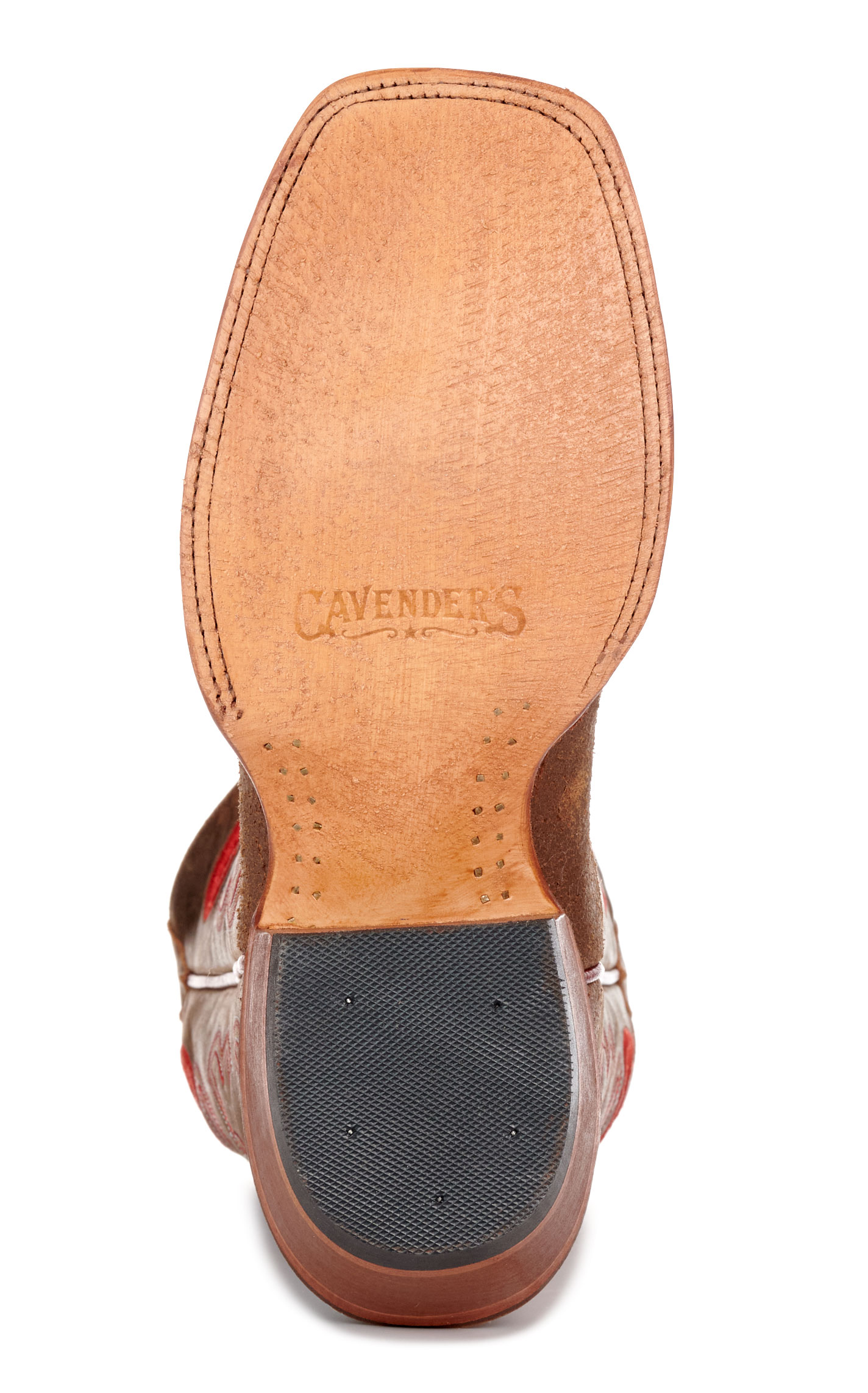 Cavender's Men's Brown and Cognac Buckaroo Wide Square Toe Cowboy Boots - Image 1