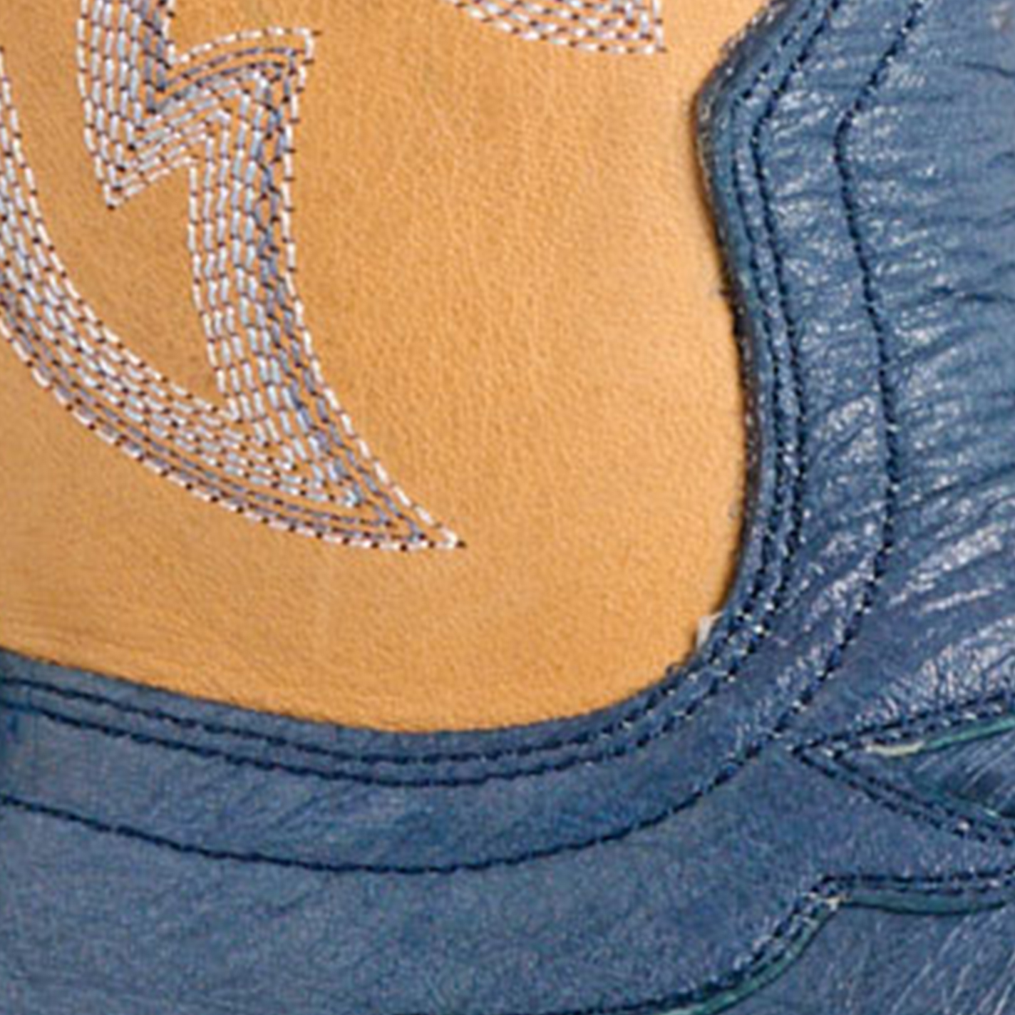 Cavender's Women's Blue Ostrich & Honey Wide Square Toe Cowboy Boots - Image 1