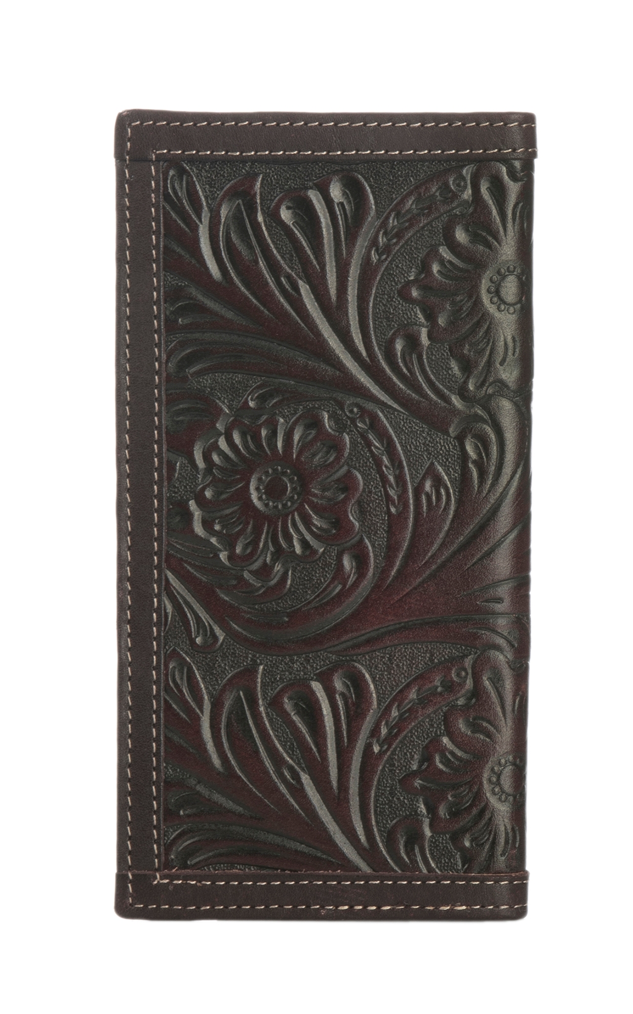 Twisted X Men's Brown Embossed with Silver Embroidered Logo Wallet - Image 1