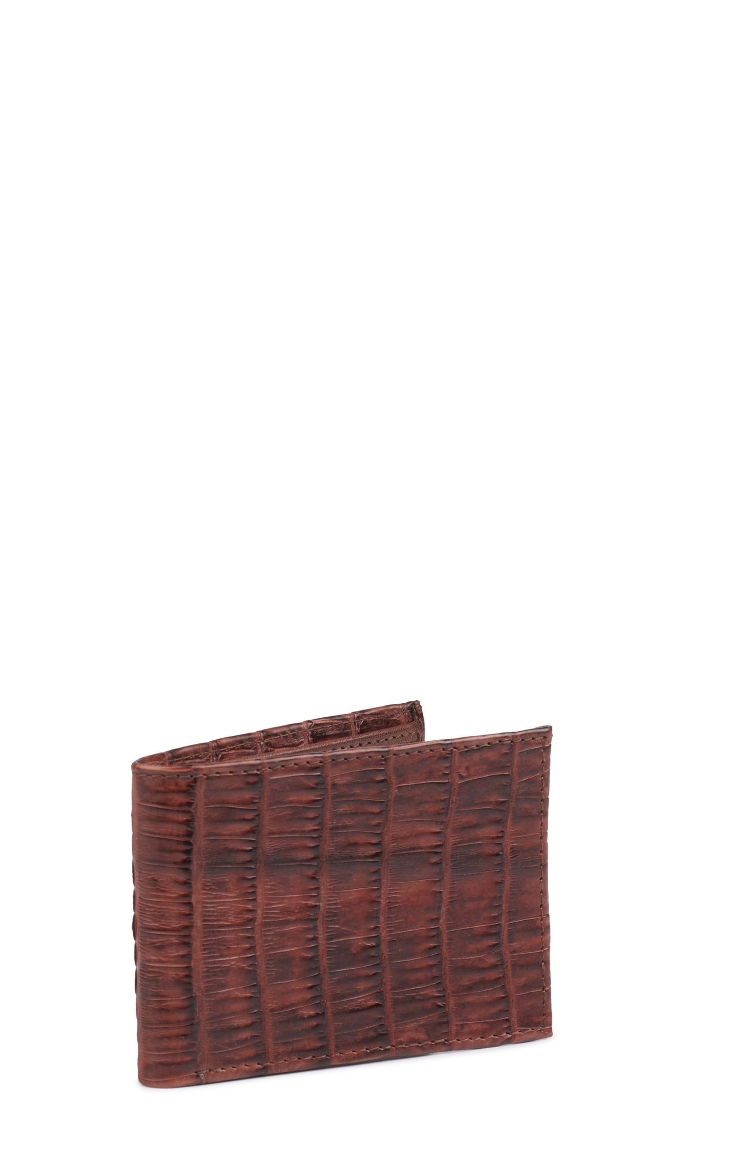 JRC & Sons Men's Cognac Brown Caiman Leather Bifold Exotic Wallet - Image 1