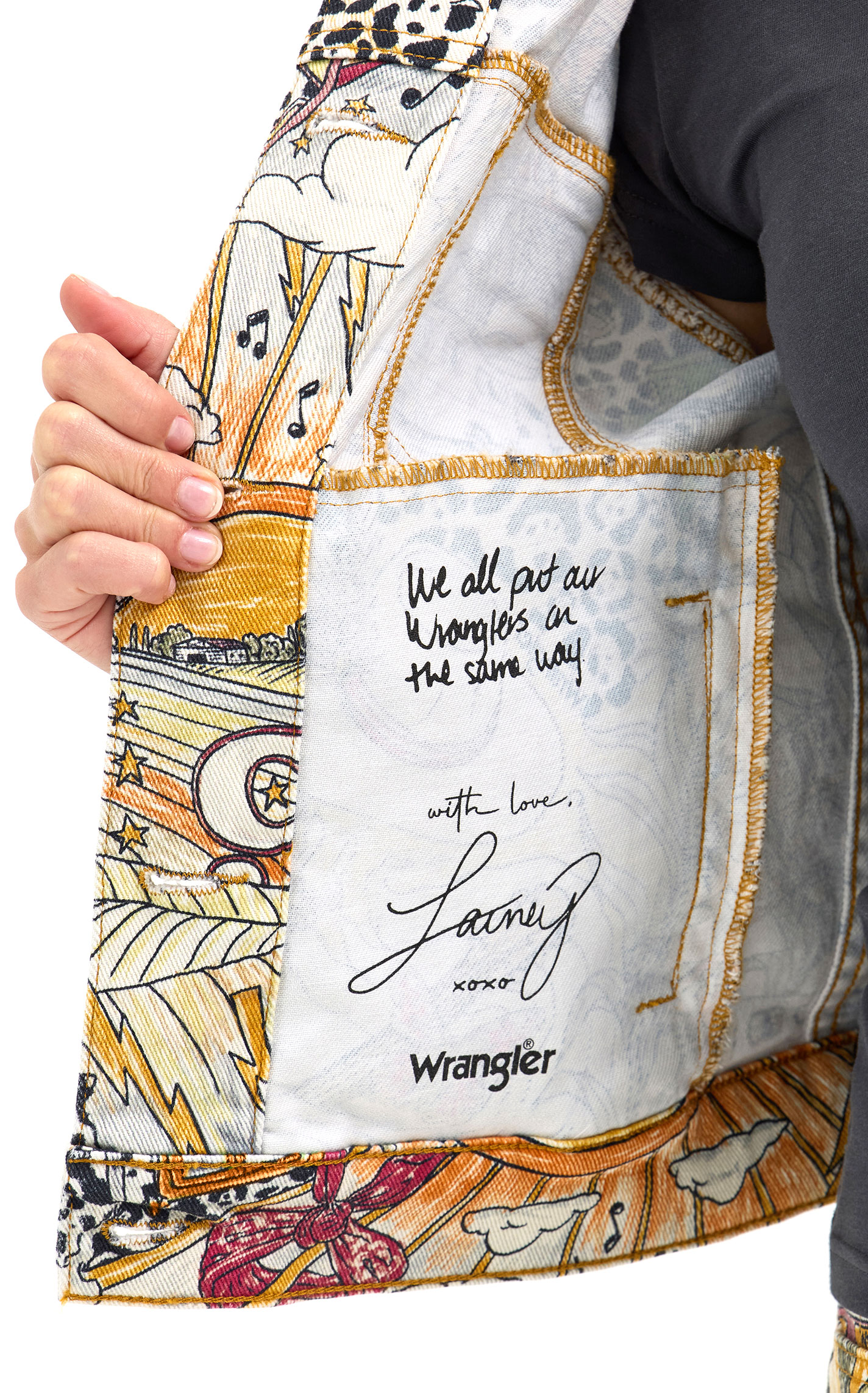 Wrangler & Lainey Wilson Women's Denim Storyteller Print Jacket - Image 1