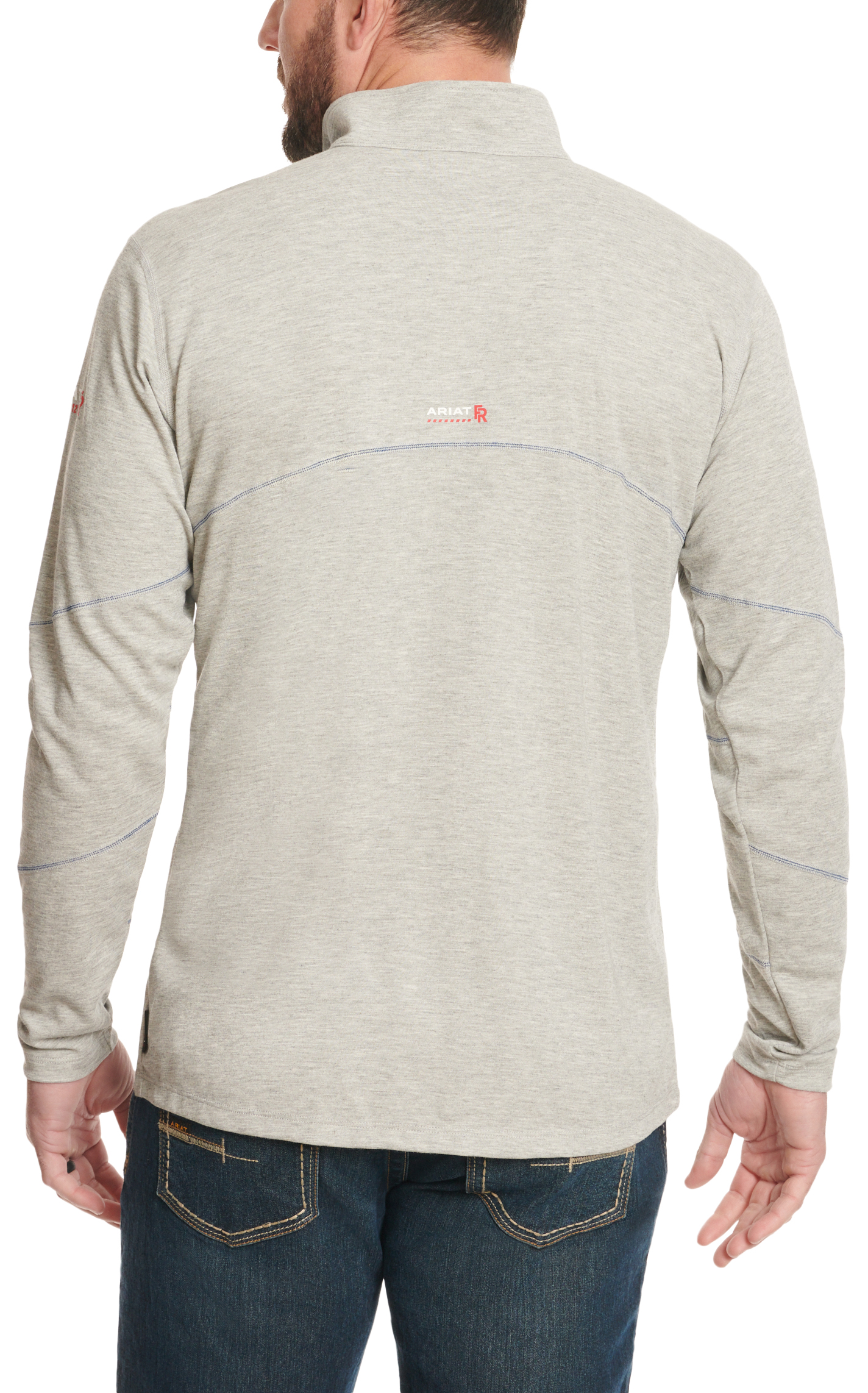 Ariat FR Charcoal Gray 1/2 Zip Work Pullover - Image 3